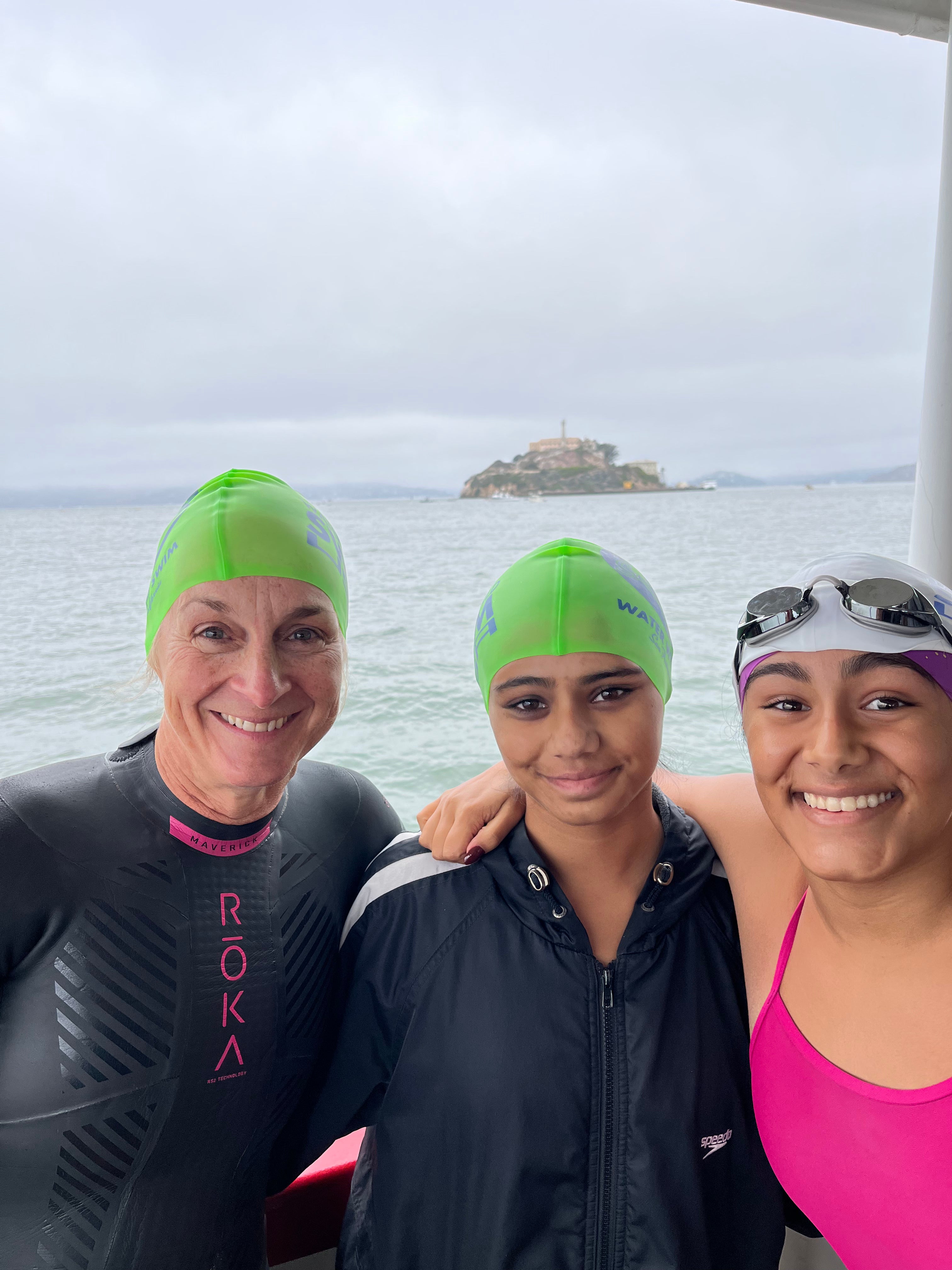 Swimming with Anaya and Mitali Khanzode at Alcatraz