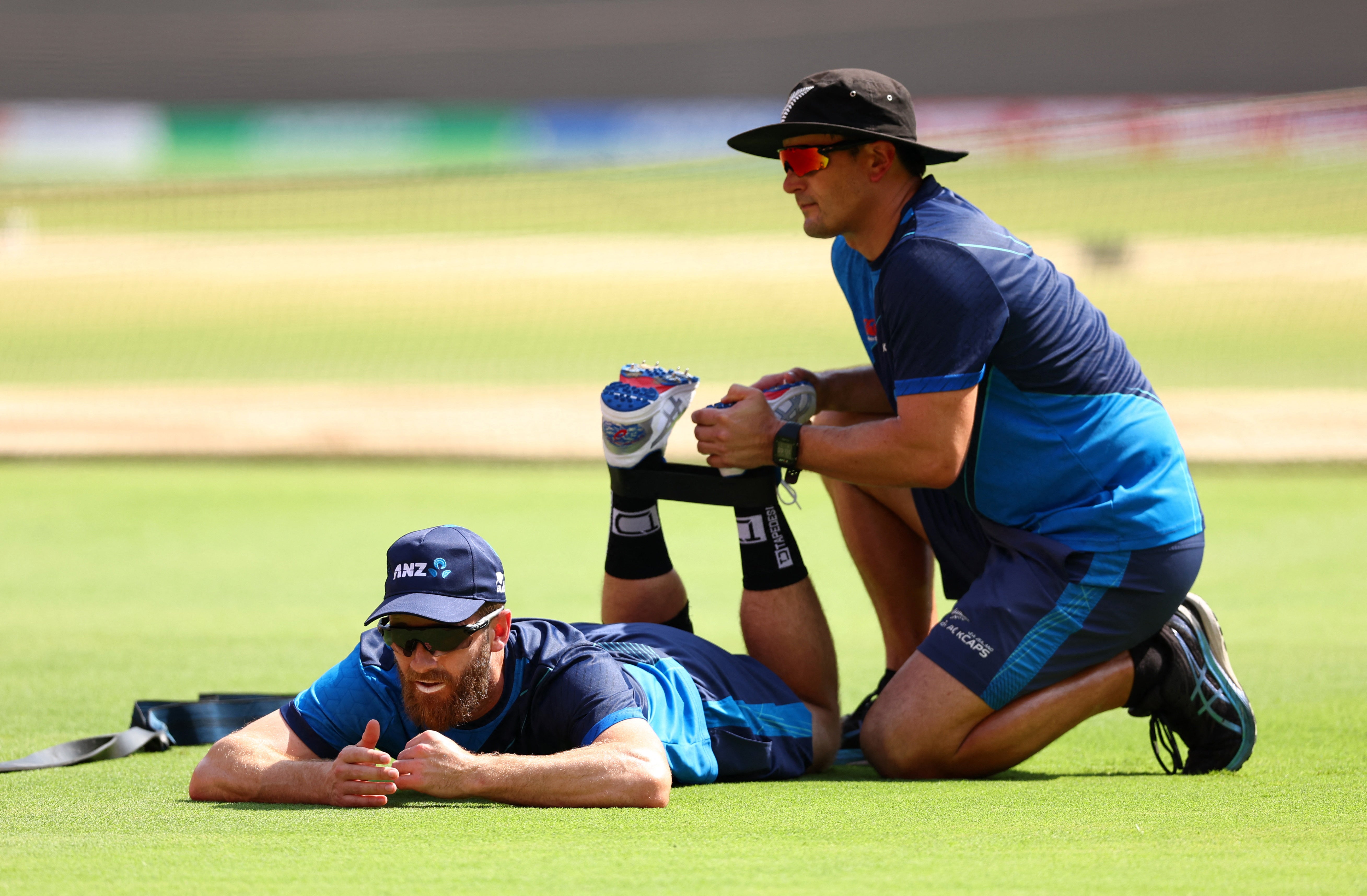 New Zealand’s Kane Williamson during practice at the Narendra Modi Stadium in Ahmedabad