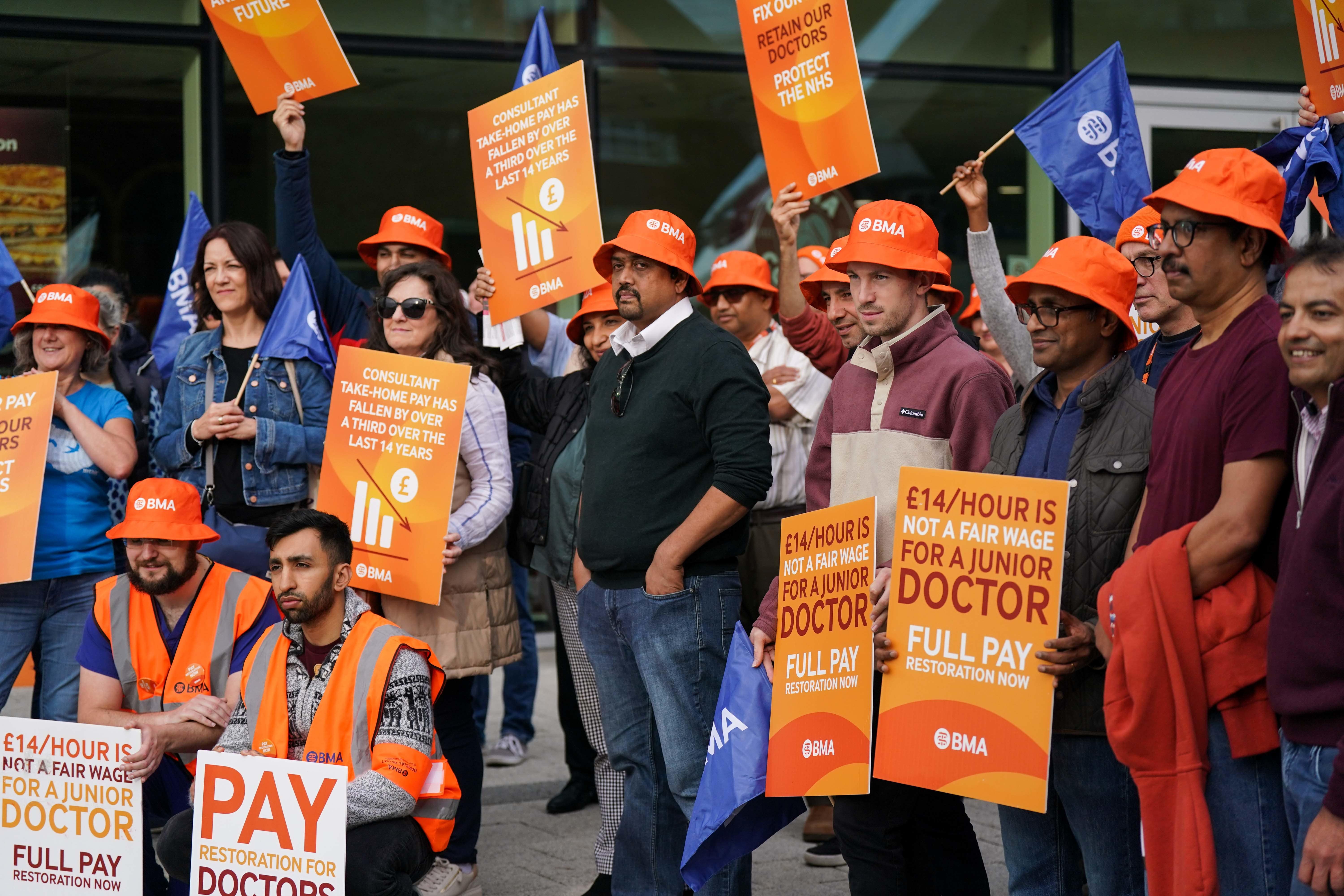 Junior doctors and consultants in England are in the middle of a joint walk out (PA)