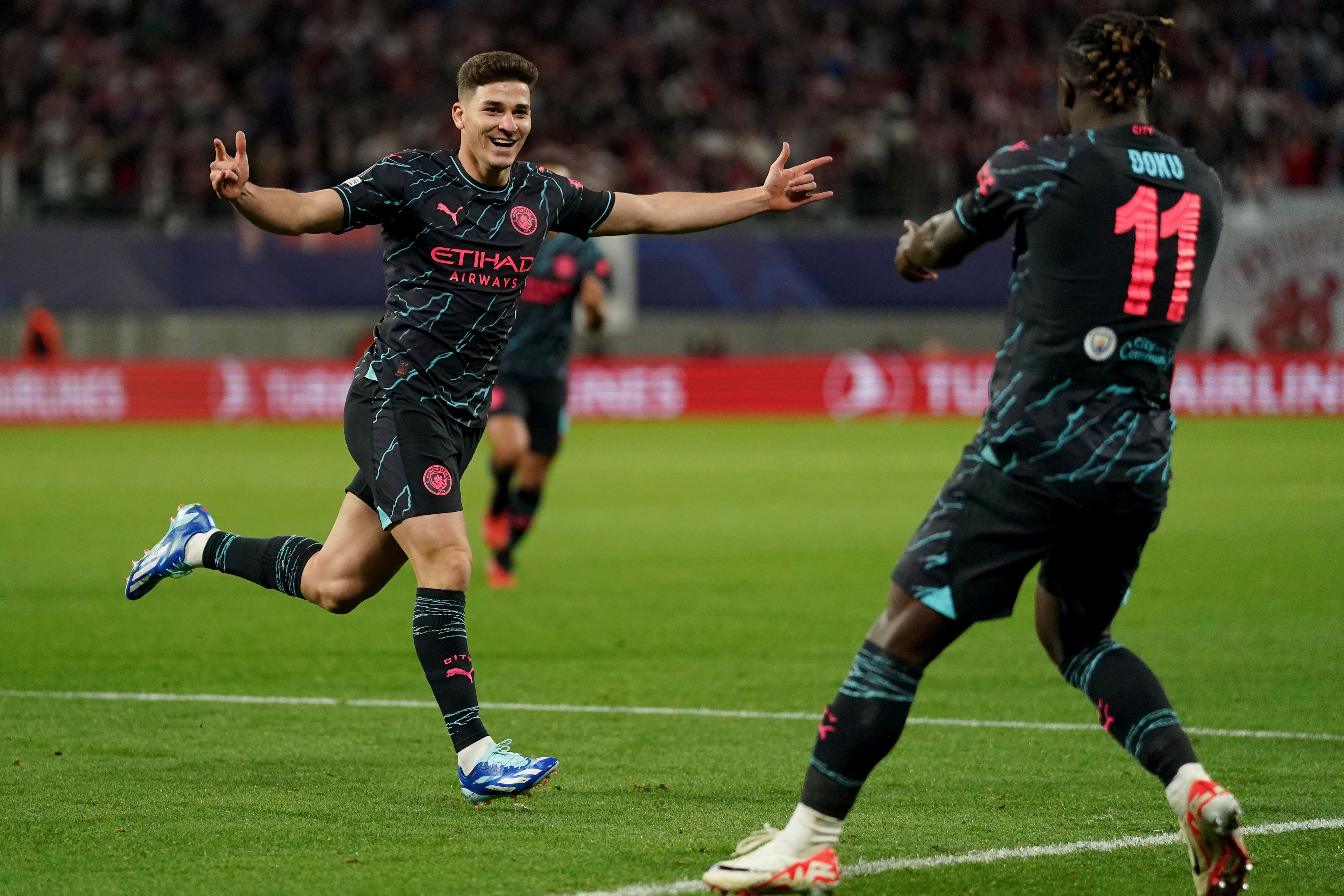 Julian Alvarez scored the crucial goal for Manchester City (Nick Potts/PA)