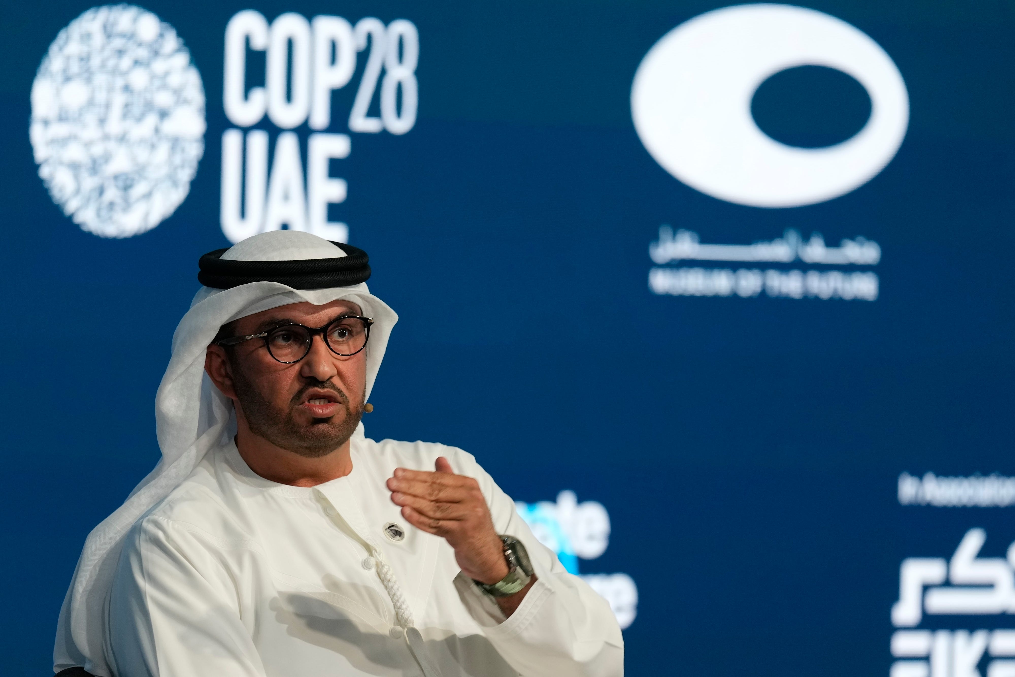 Sultan Al-Jaber has hit out at critics saying they do not know what his industry is doing (Kamran Jebreili/AP)