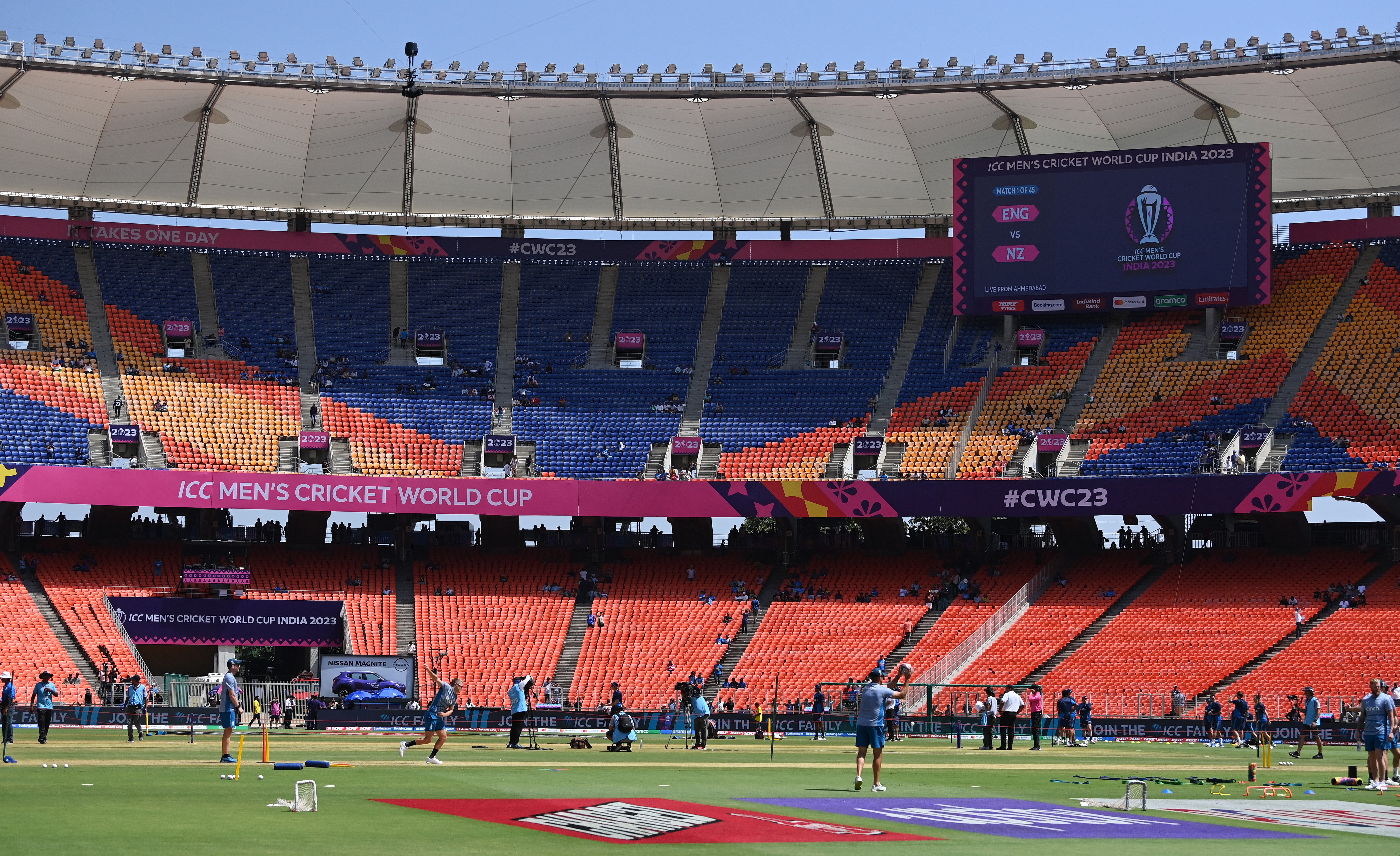 Inside the Narendra Modi Stadium ahead of the big start