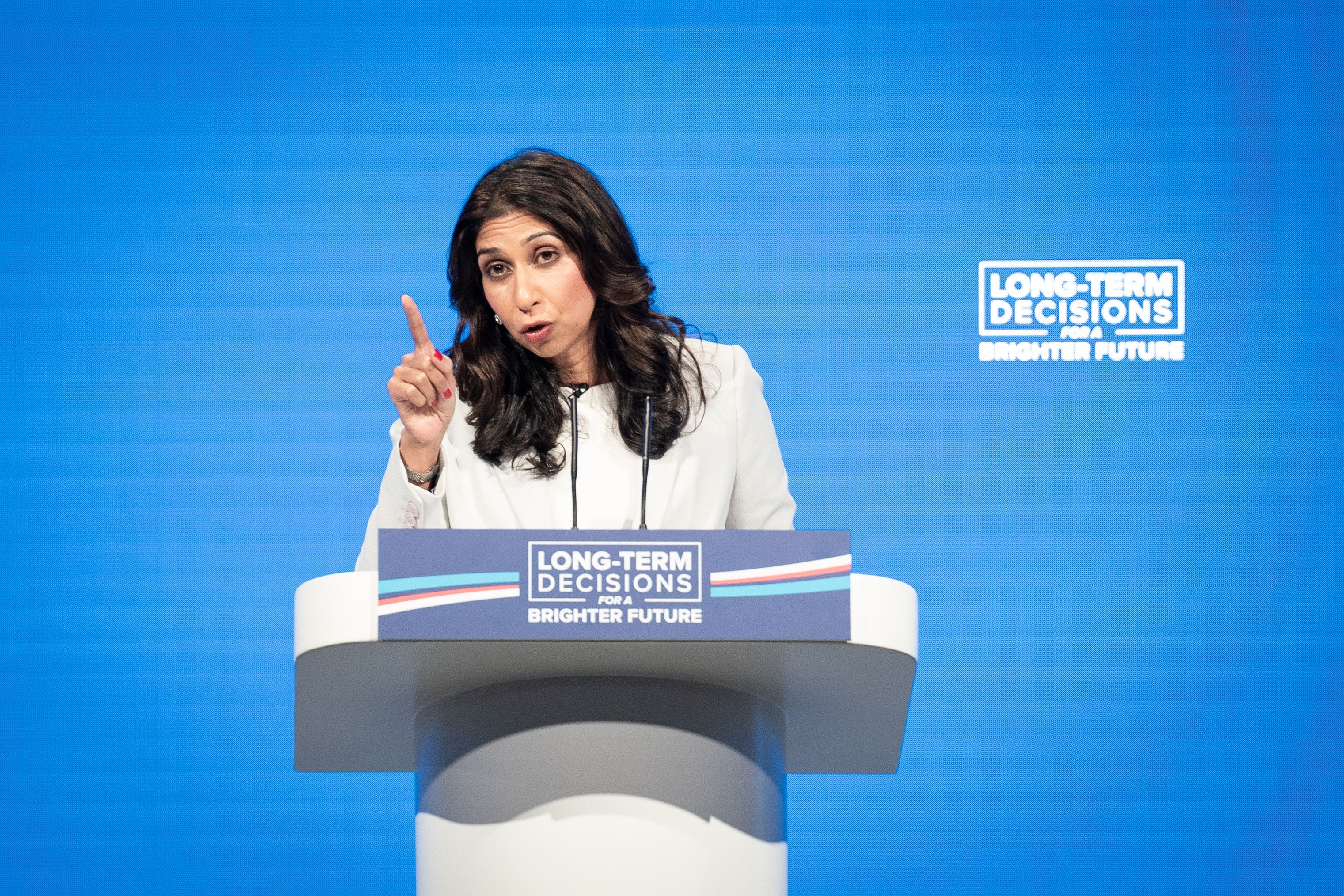 Suella Braverman’s speech at the Conservatives’ conference raised eyebrows for some of the language she used (Stefan Rousseau/PA)