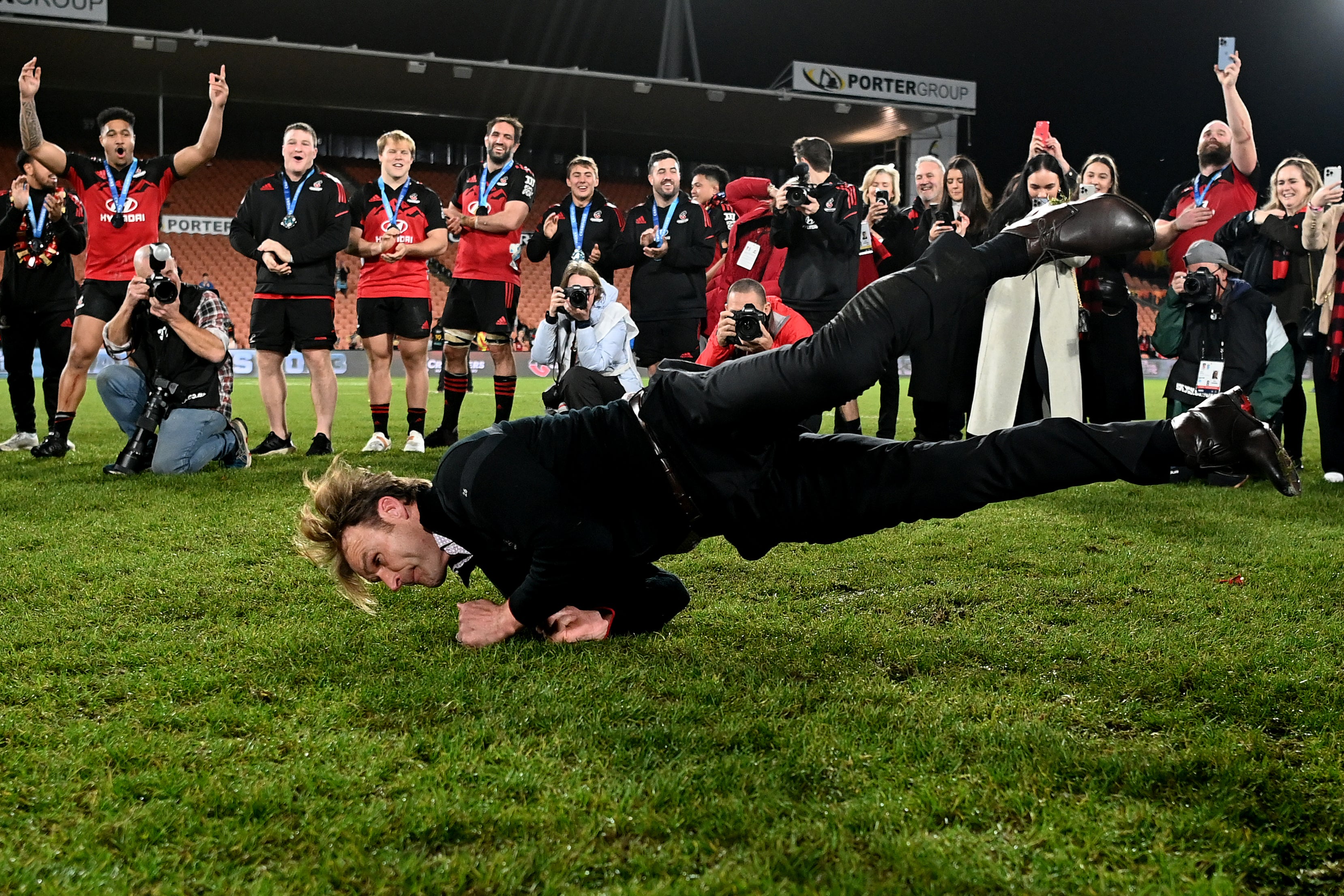 Scott Robertson has become known for his celebratory breakdancing