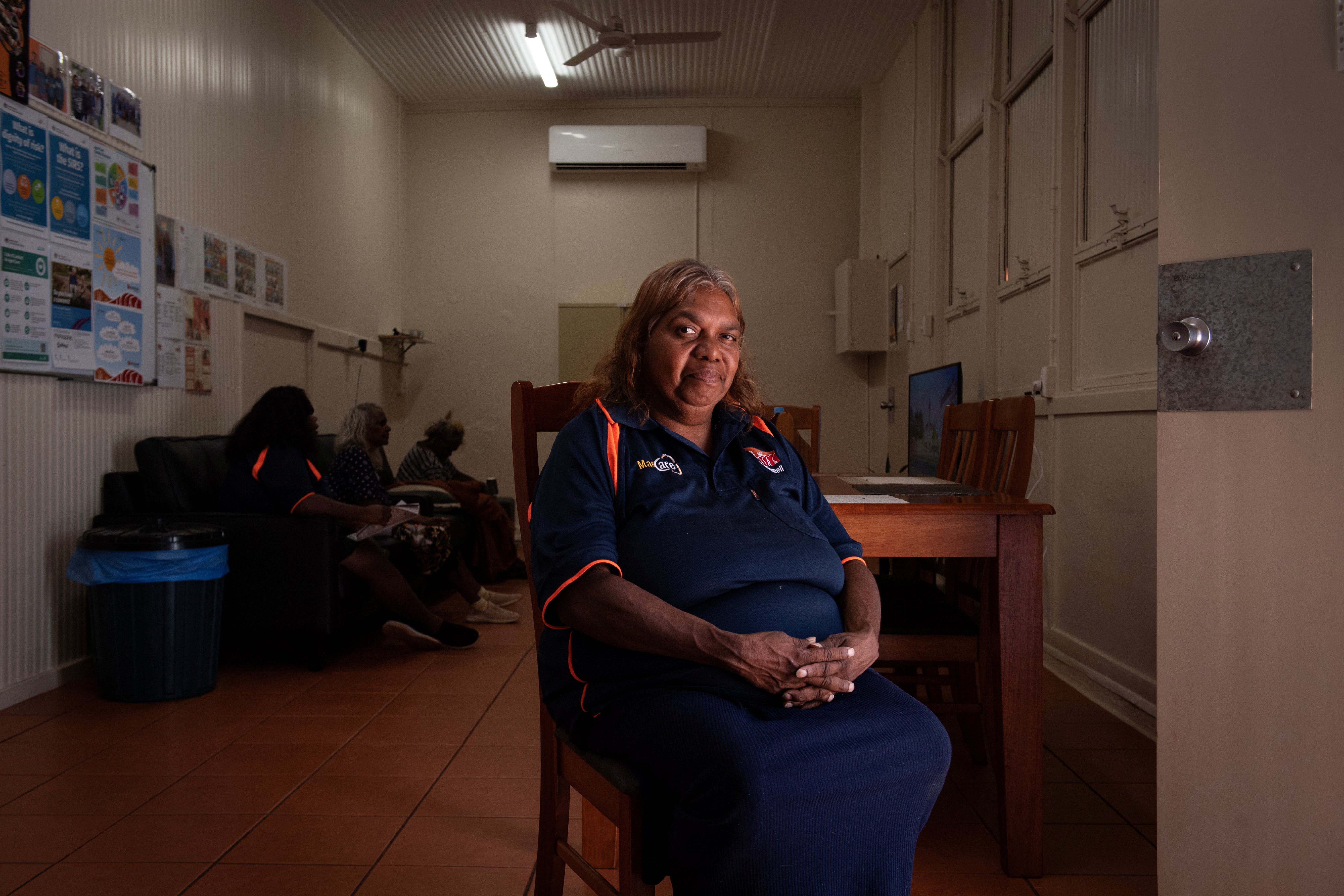 Indigenous healthcare worker Sarah Gallagher, 48, at a care facility in Areyonga