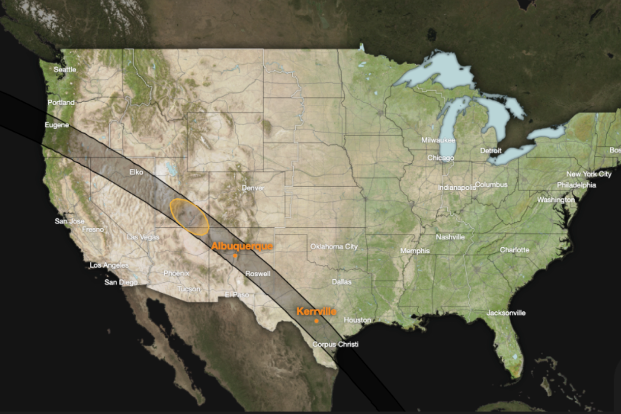 Nasa’s interactive map lets users follow the 2023 annular solar eclipse to the nearest second