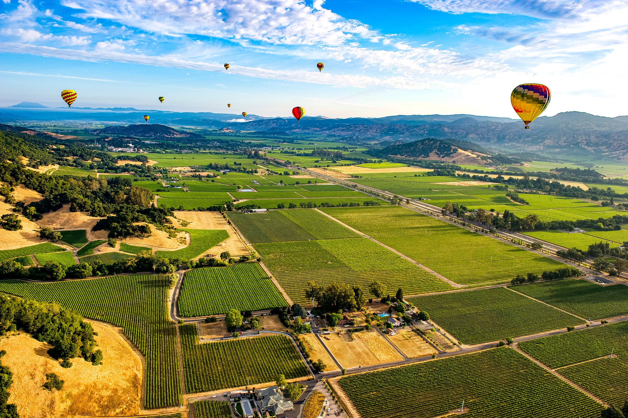 California’s wine country is famous for its train through the valley