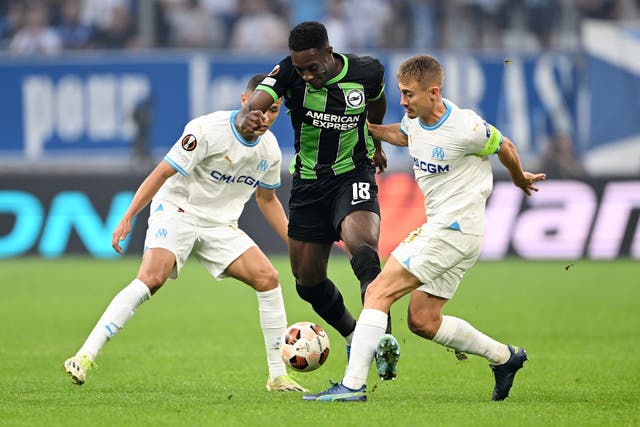 <p>Danny Welbeck in action against Marseille </p>