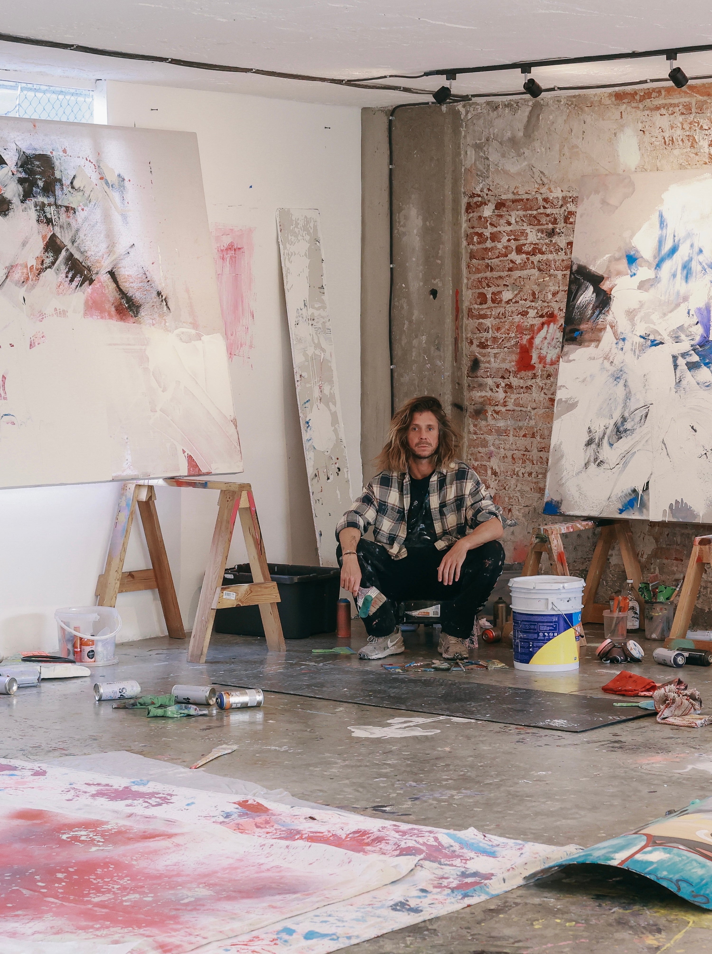 Robyn Ward in his studio