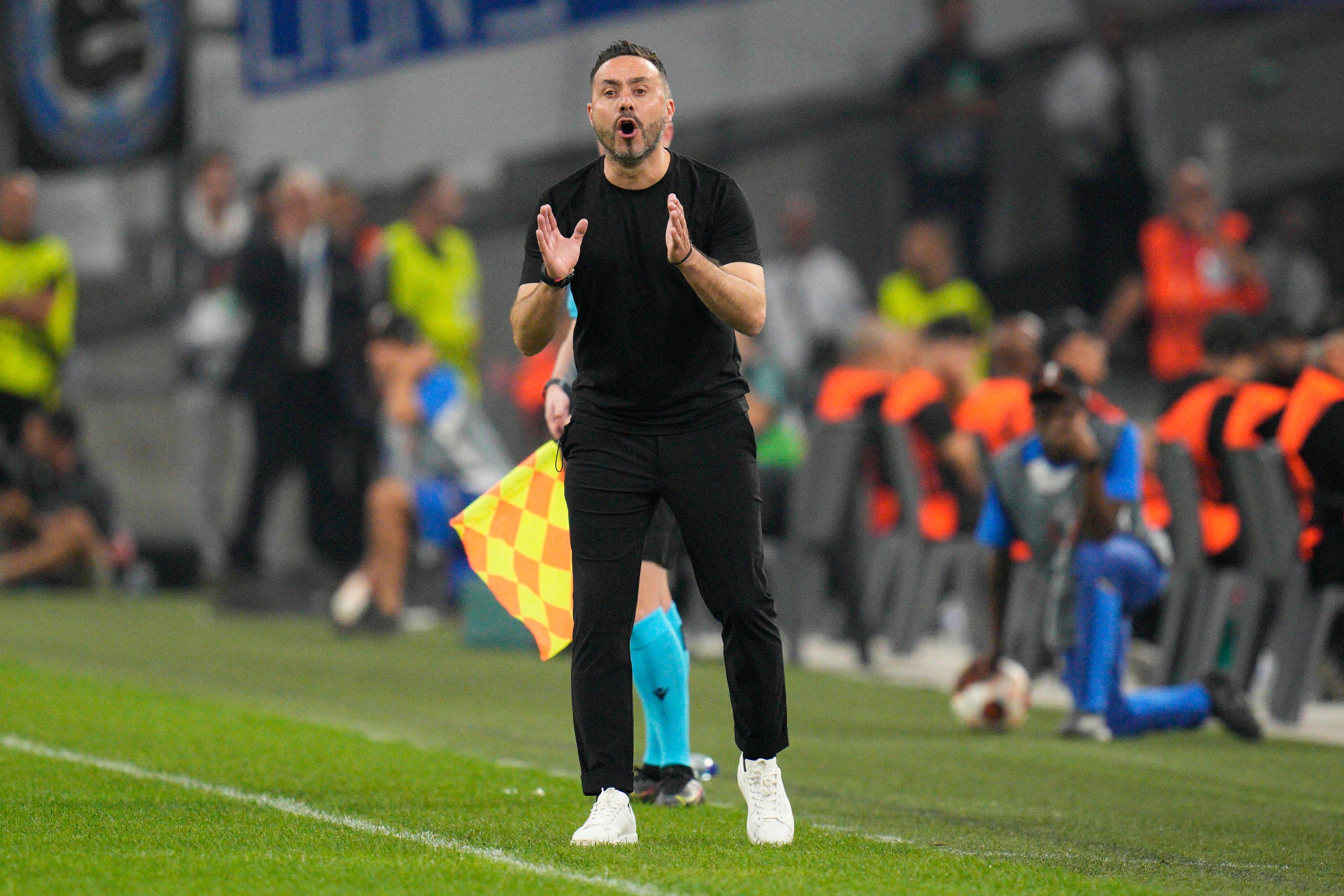 Roberto De Zerbi praised an “incredible” reaction after Brighton recovered to draw with Marseille (Daniel Cole/AP)