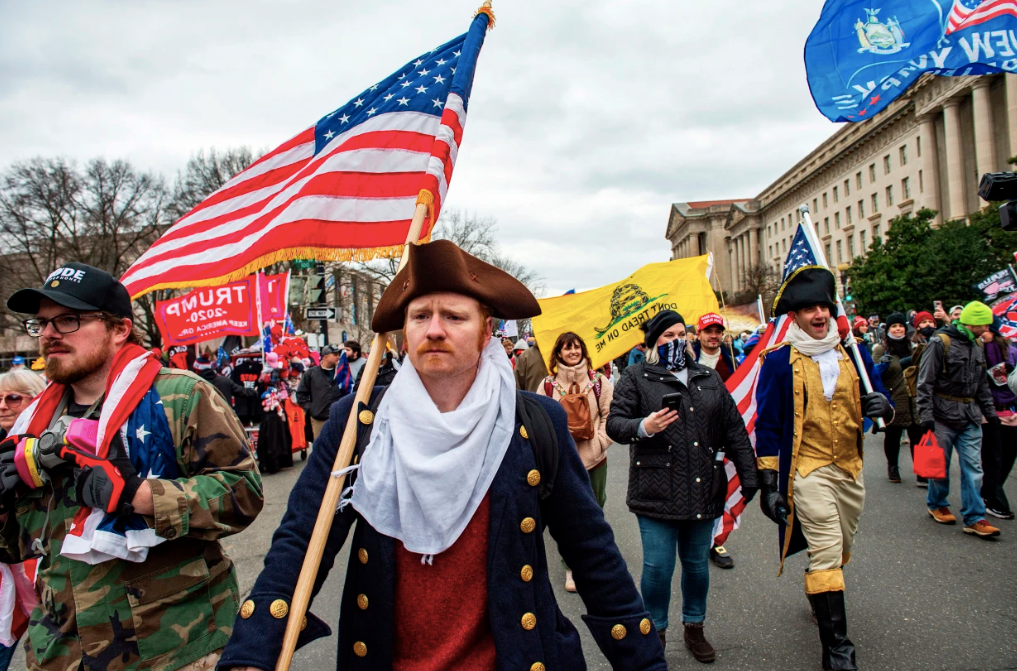 Derek Nelson was seen at the Capitol wearing colonial attire