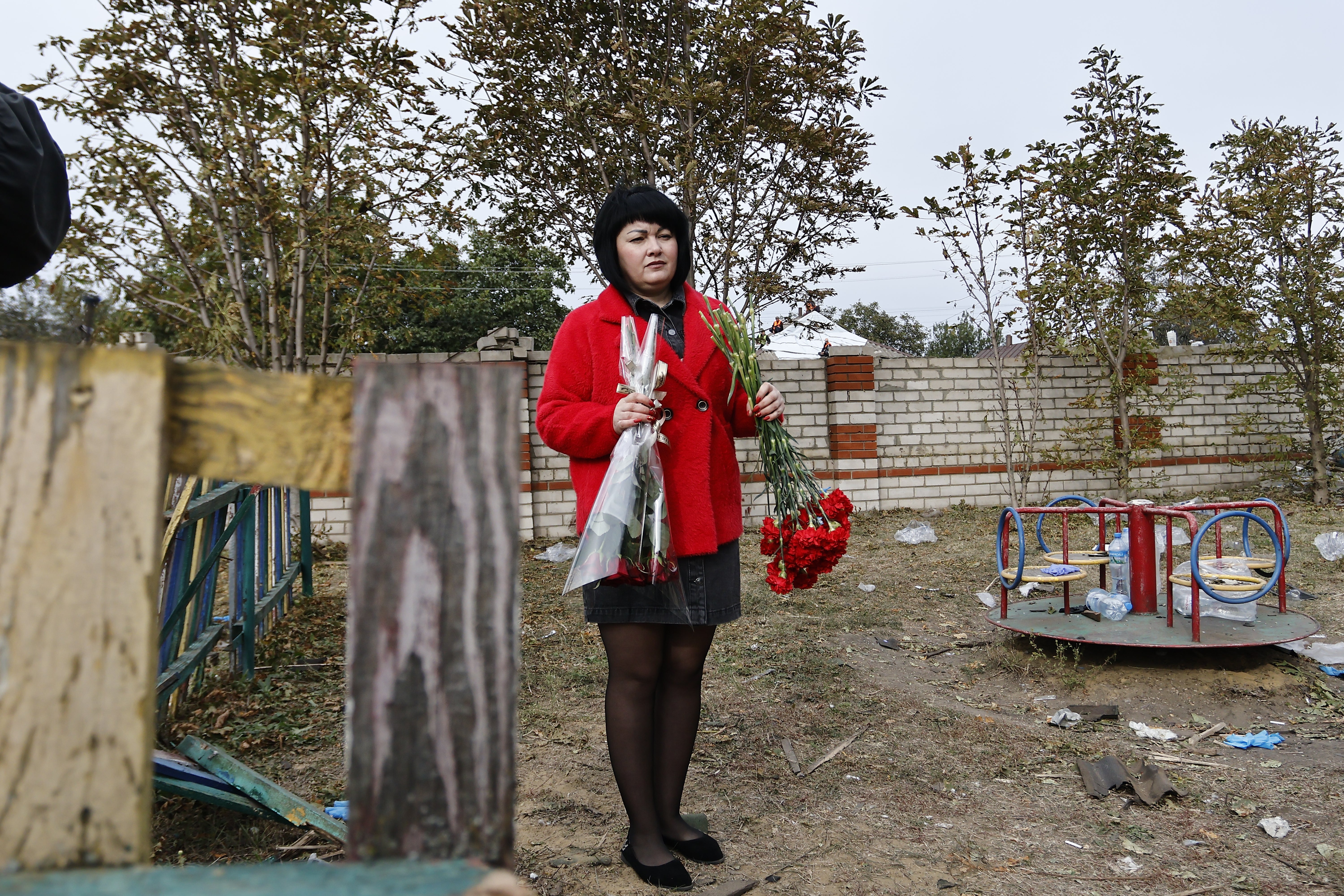 Residents have started to leave flowers at the site of the attack