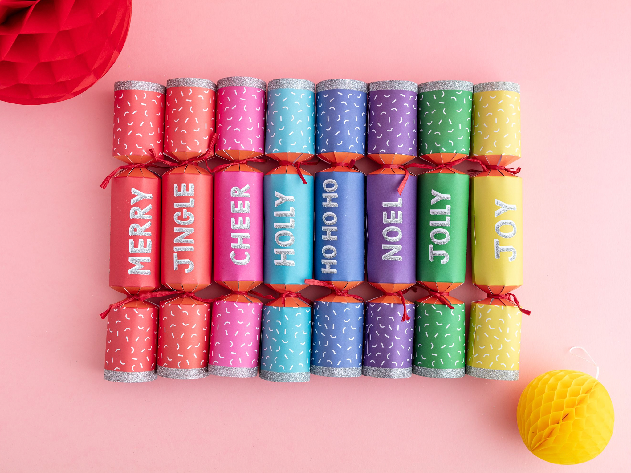 Postbox Party colourful musical table crackers