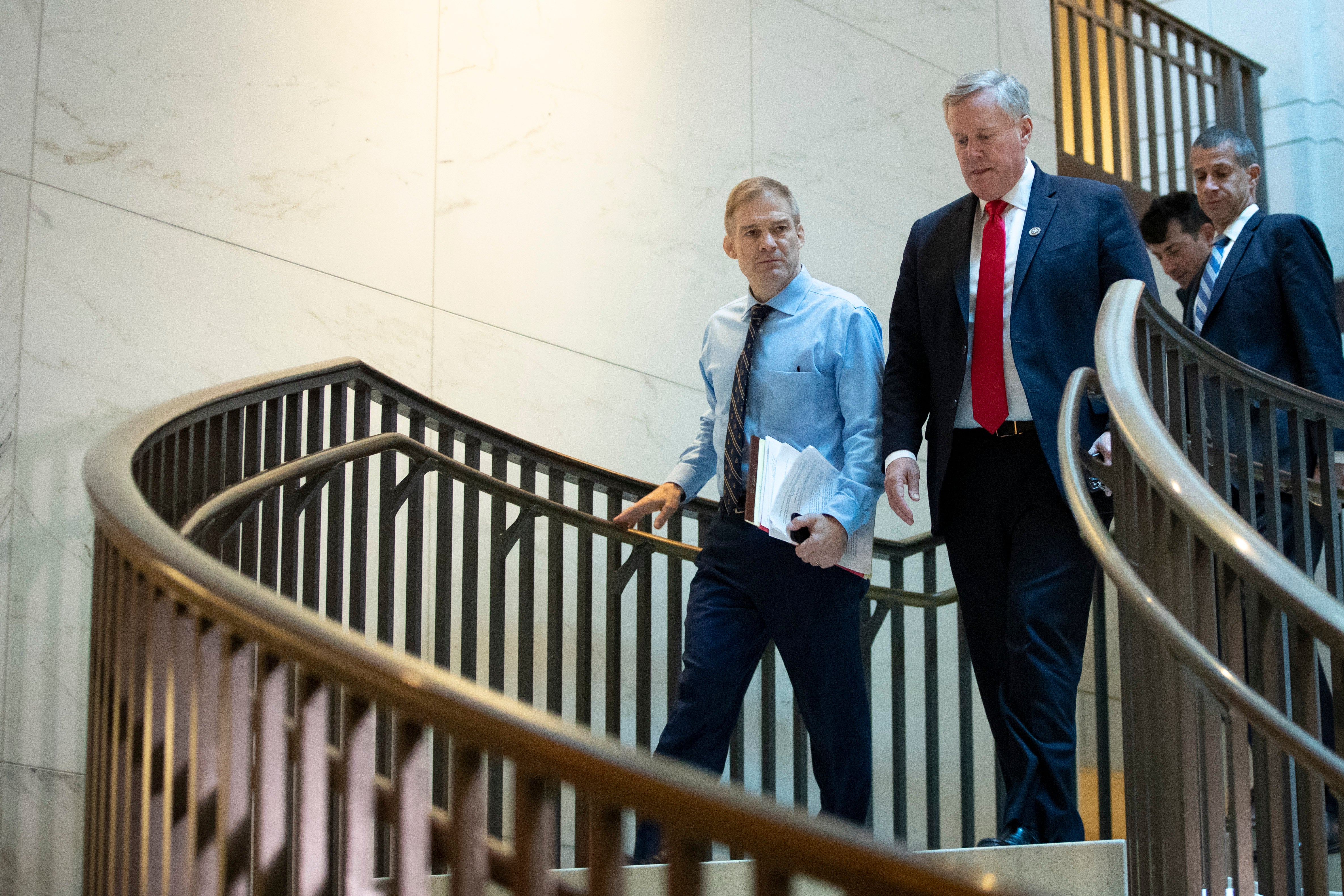 Rep. Jim Jordan (R-OH) and former U.S. Rep. Mark Meadows (R-NC) created the House Freedom Caucus that proved to be a headache for House Republican leaderhip.