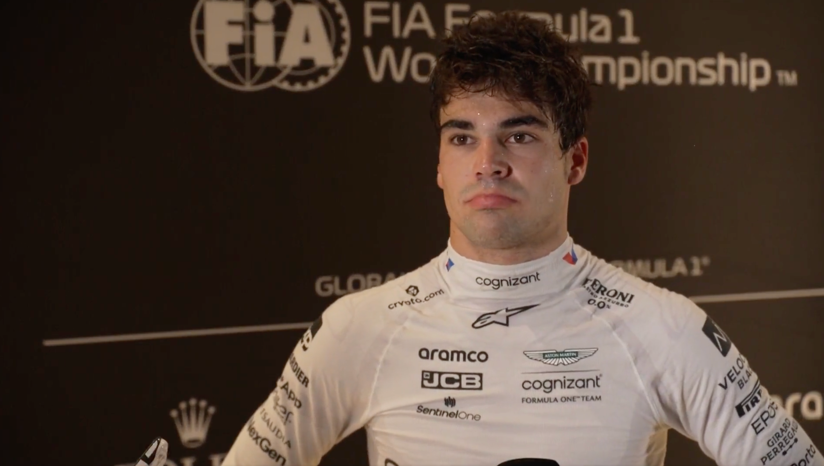 Lance Stroll shoves personal trainer and gives furious six-word interview