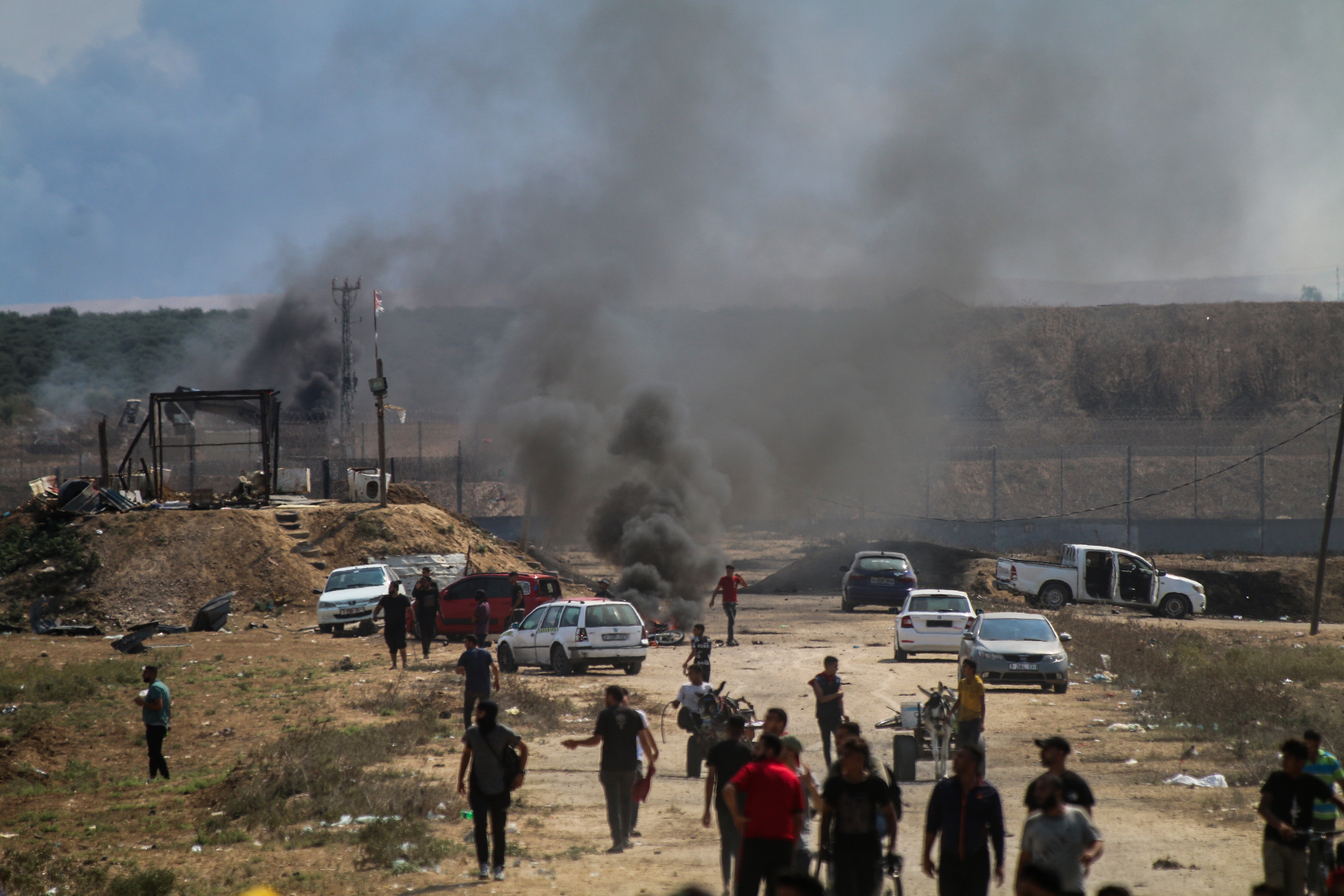 A strike near the border fence between the Gaza Strip and Israel