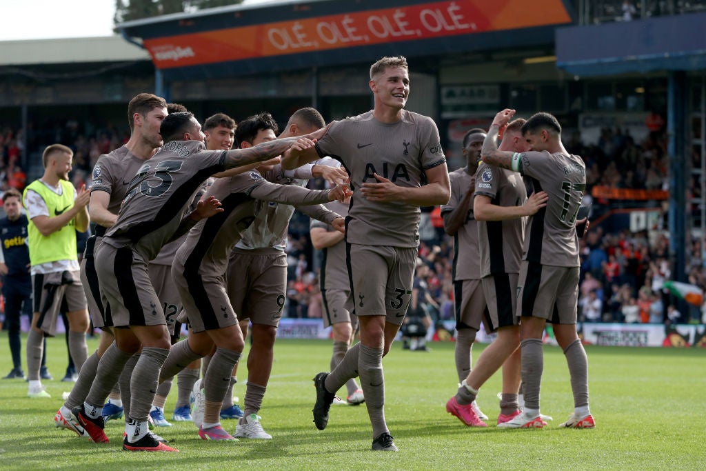 Micky van de Ven was Tottenham’s hero after scoring the winner