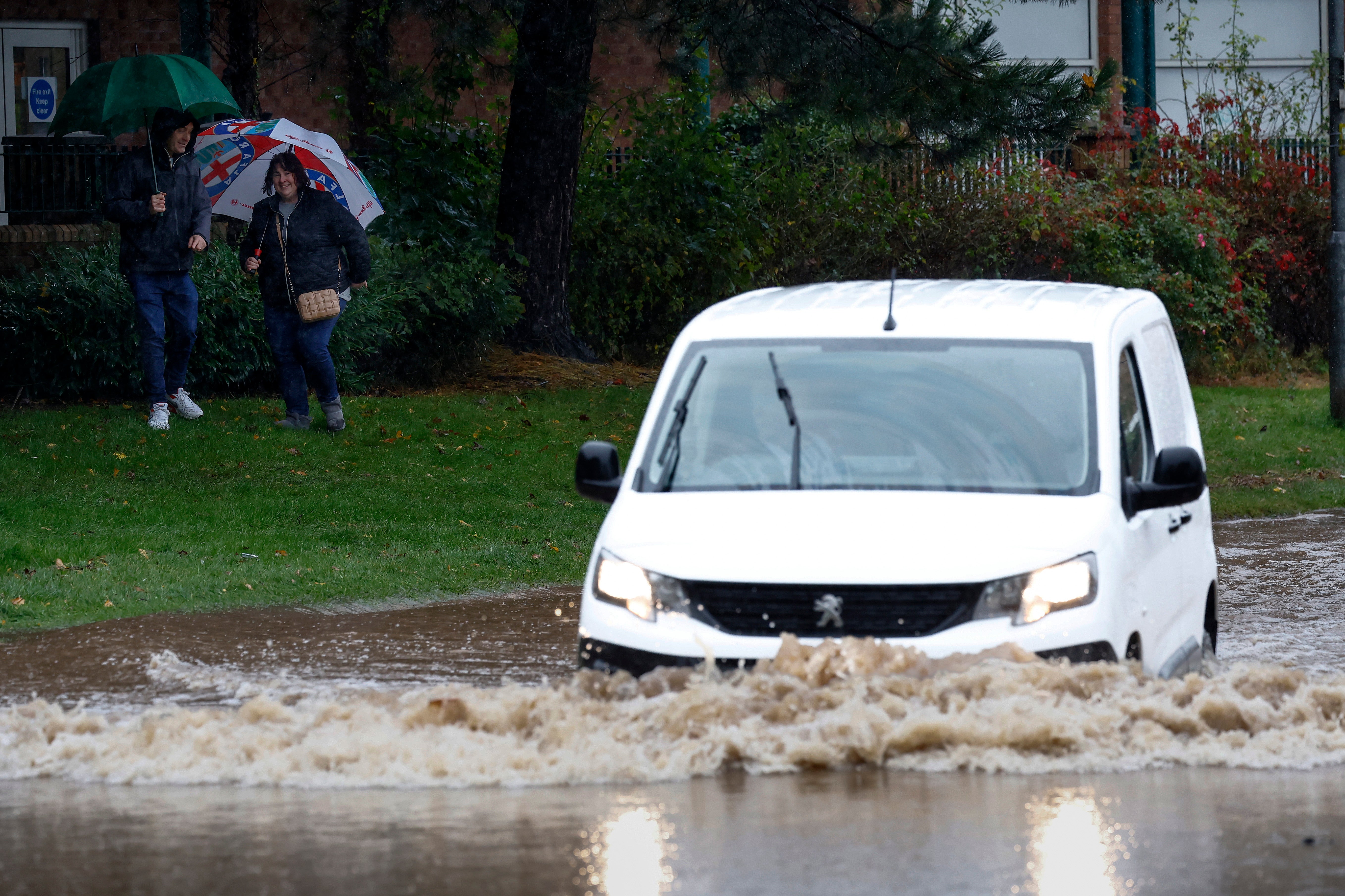 Flooded roads in Dumbarton on Saturday