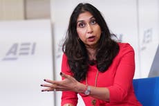 Flying Palestinian flag in UK ‘may not be legitimate’, says Suella Braverman