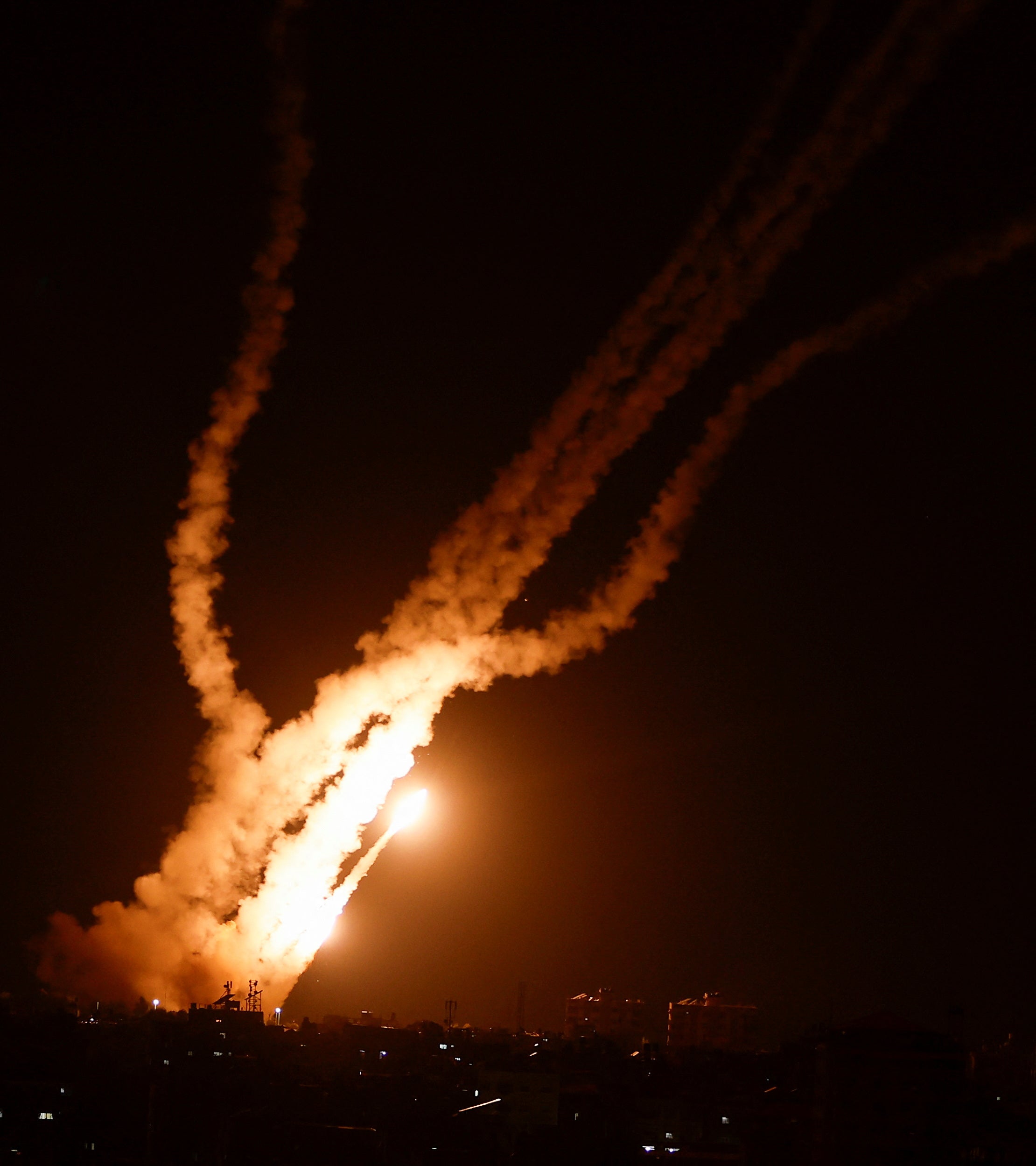 Rockets are fired from Gaza toward Israel