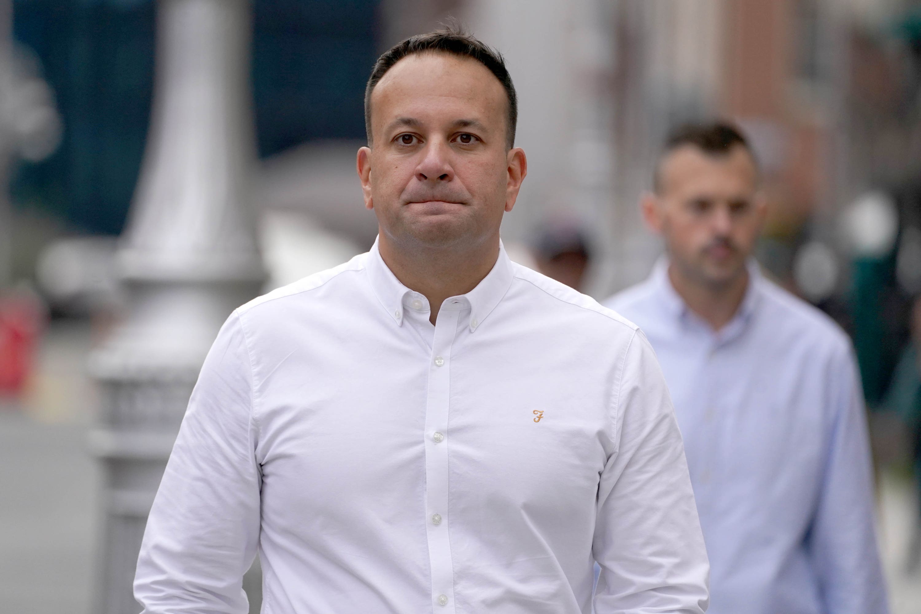 Taoiseach Leo Varadkar, arrives for a meeting at Government Buildings in Dublin (PA)