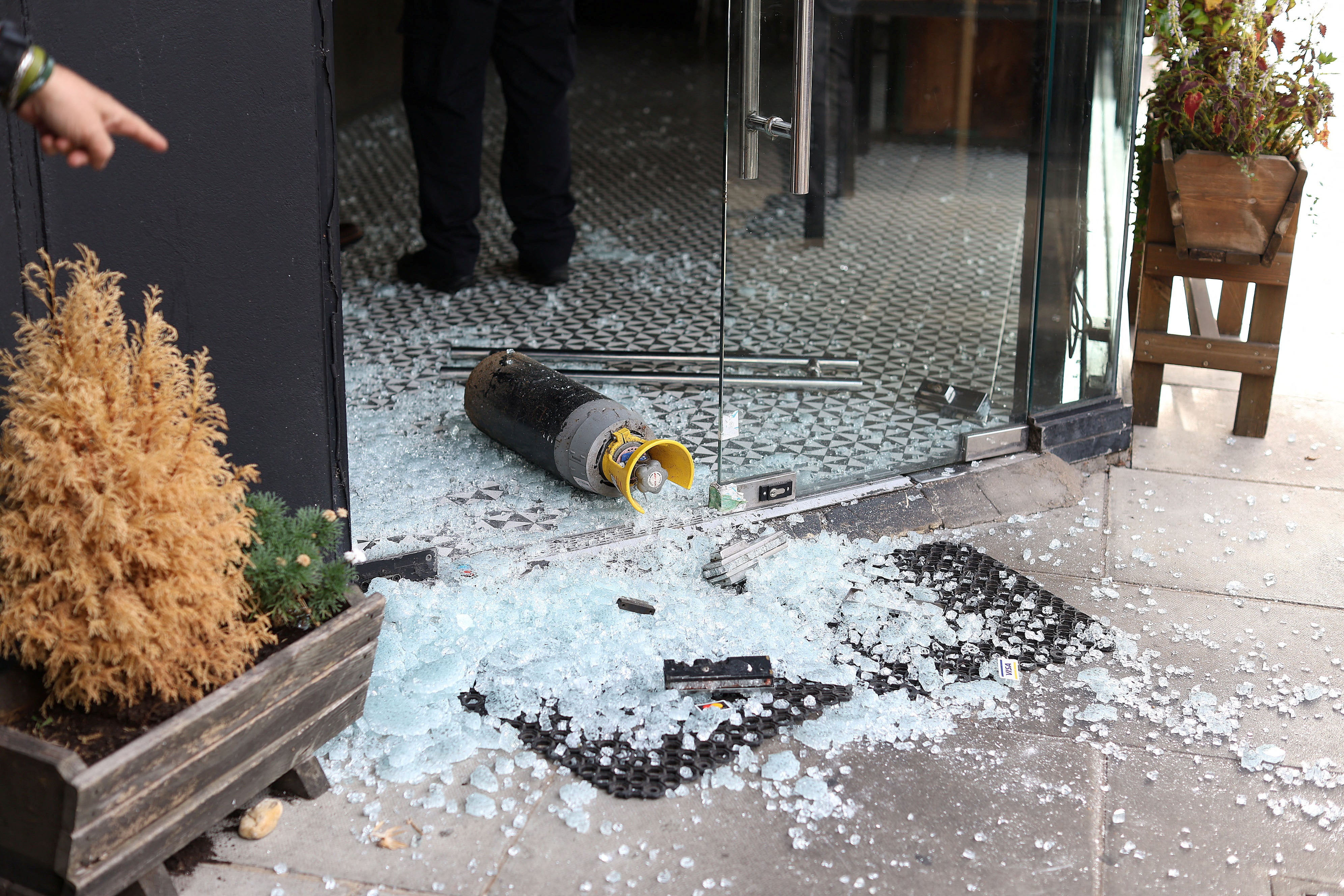 The vandalised Pita restaurant was broken into during the early hours of the morning