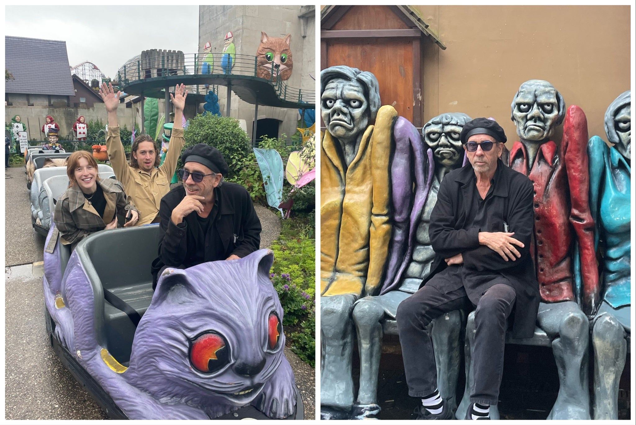 Tim Burton enjoying a day out in Blackpool