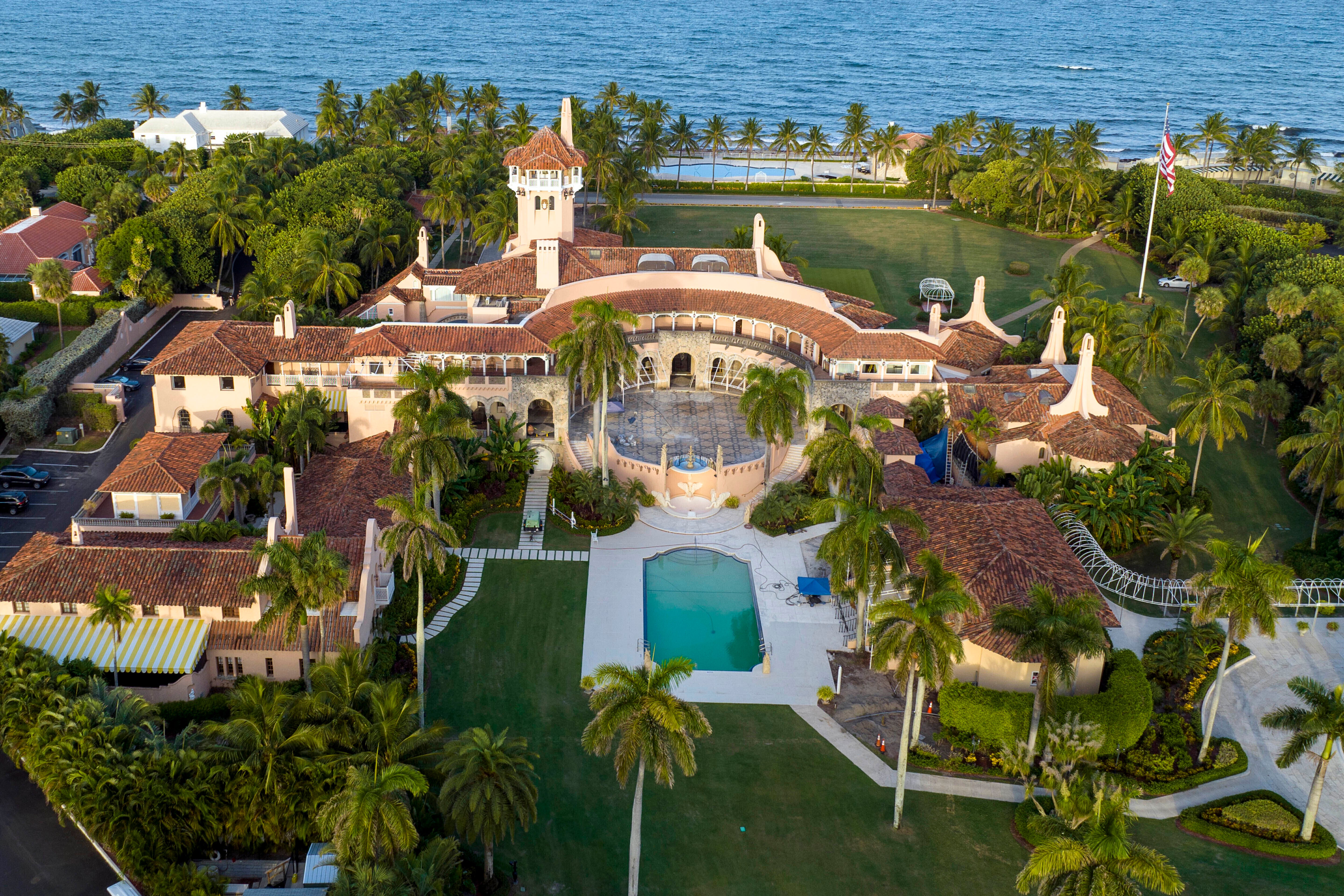 An aerial view of Donald Trump’s Mar-a-Lago