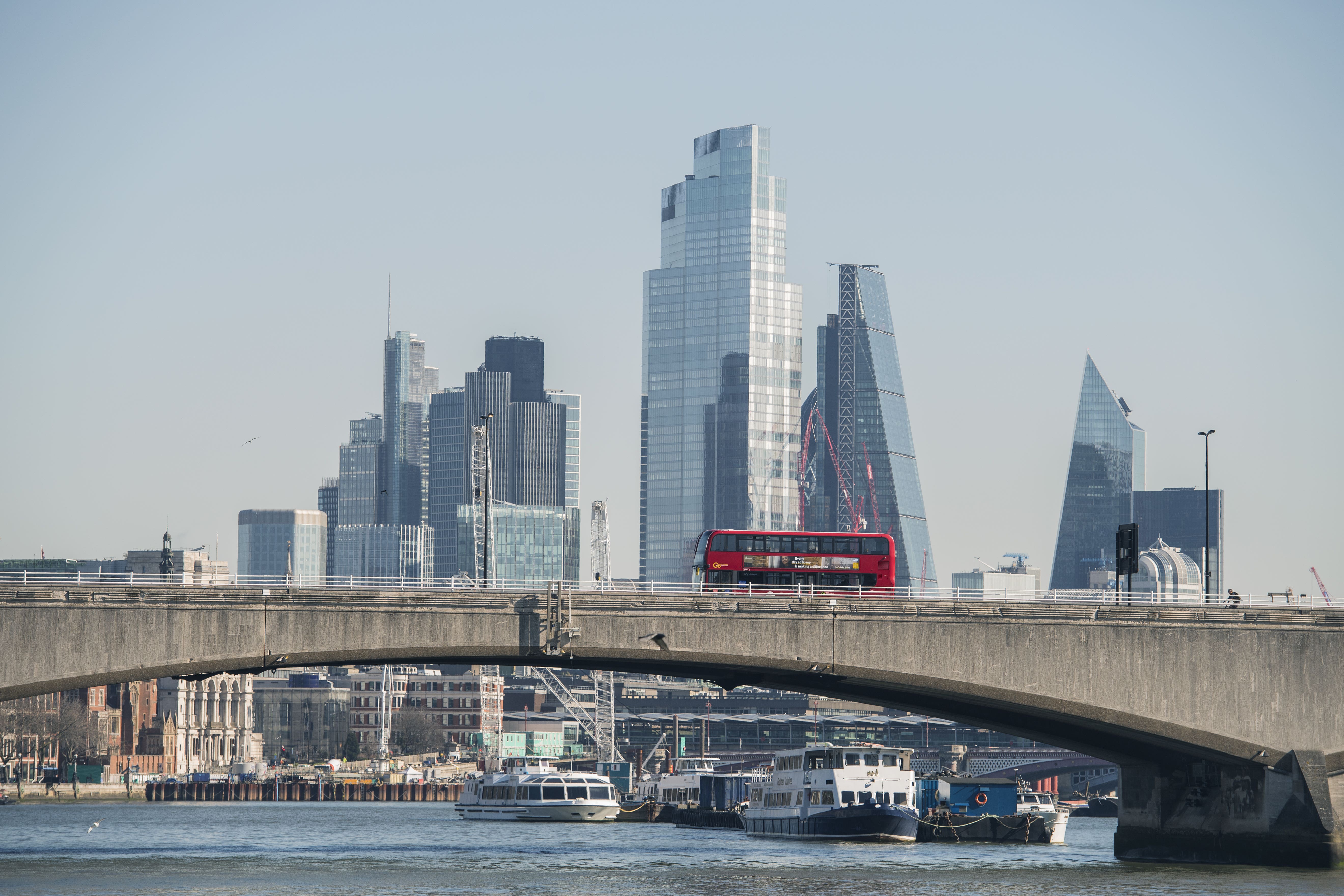 Waterloo Bridge and the City of London. (Ian West/PA)