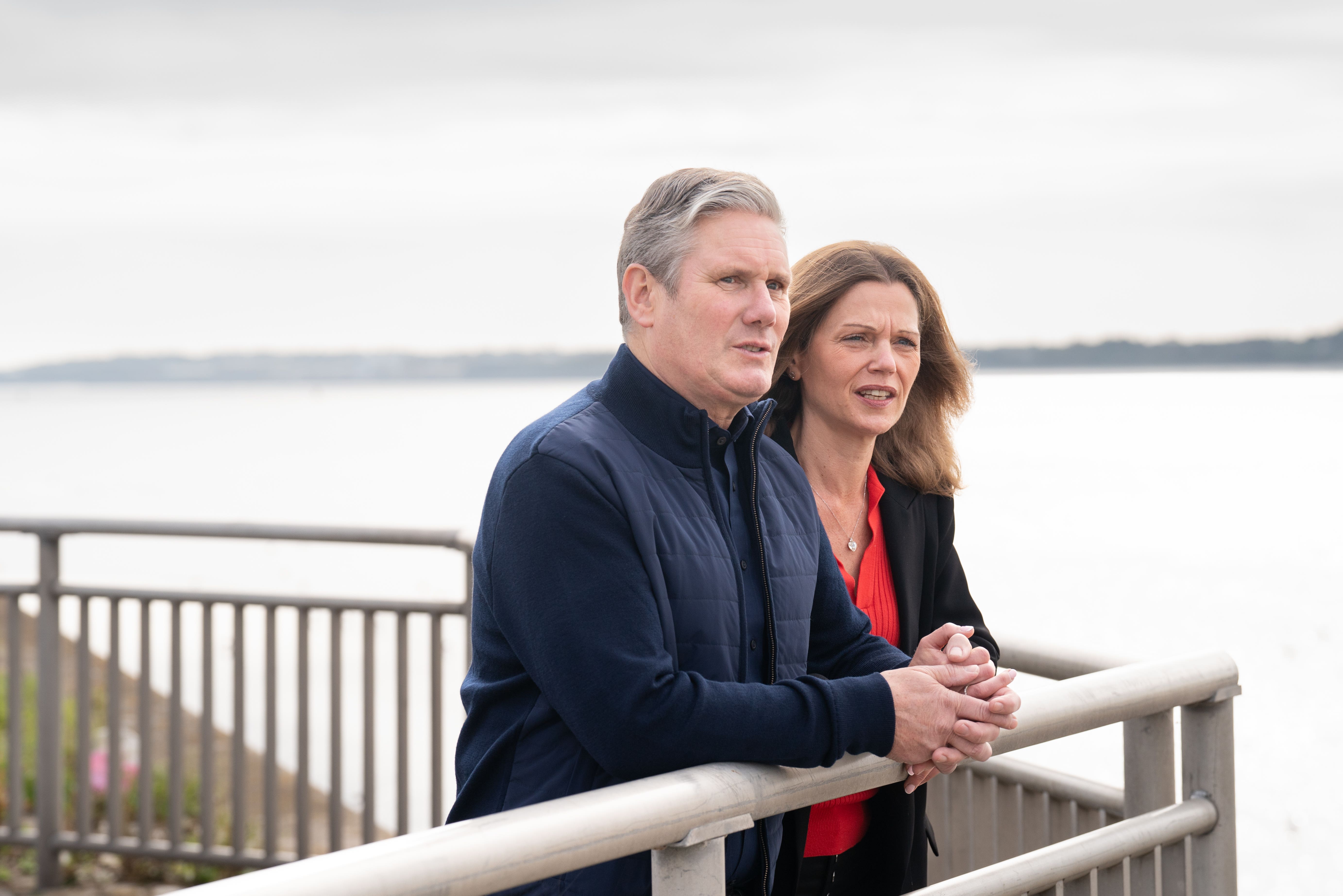 Labour leader Sir Keir Starmer and his wife Victoria take a walk by the River Mersey in Liverpool (Stefan Rousseau/PA)