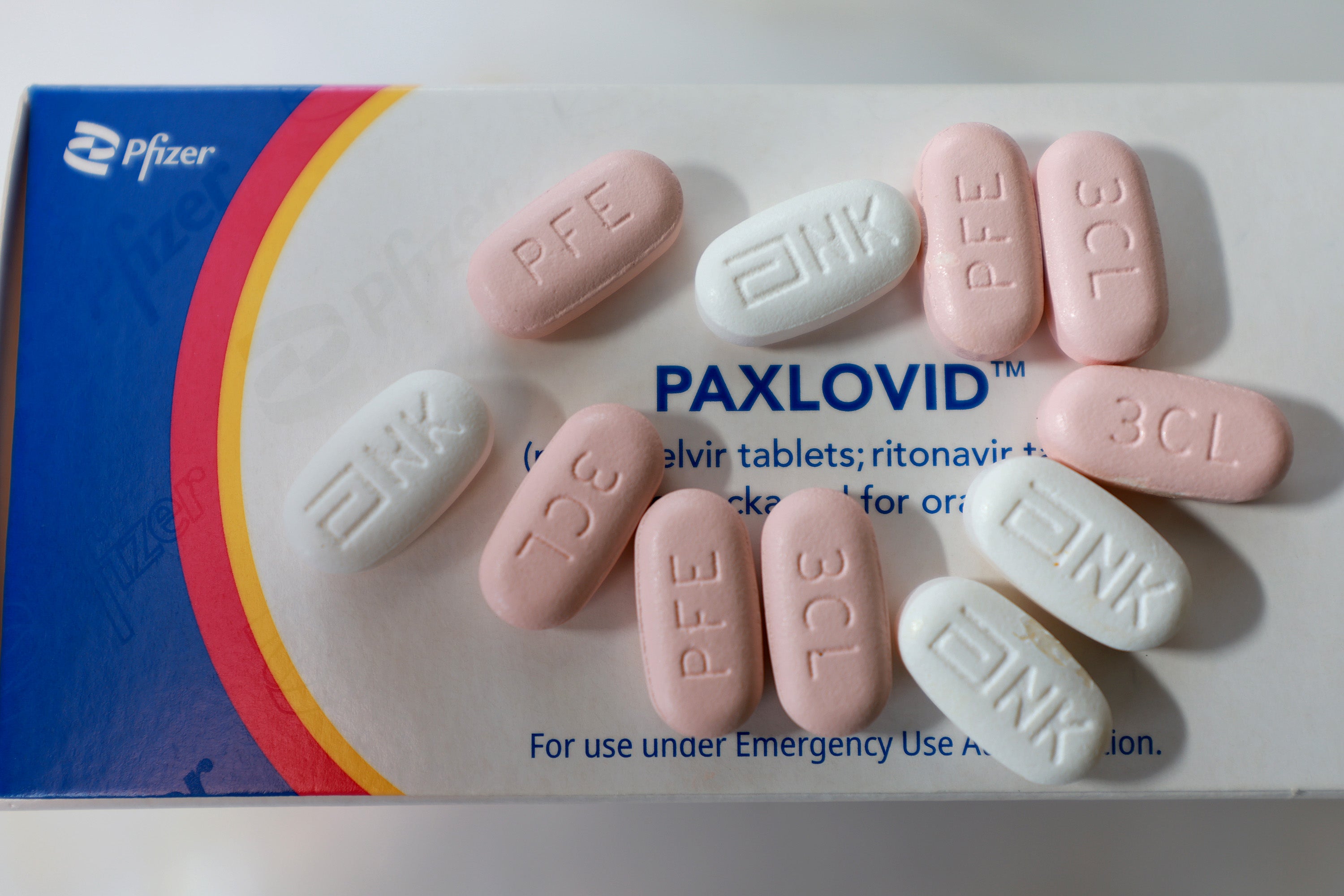 In this photo illustration, Pfizer's Paxlovid is displayed on July 07, 2022 in Pembroke Pines, Florida.
