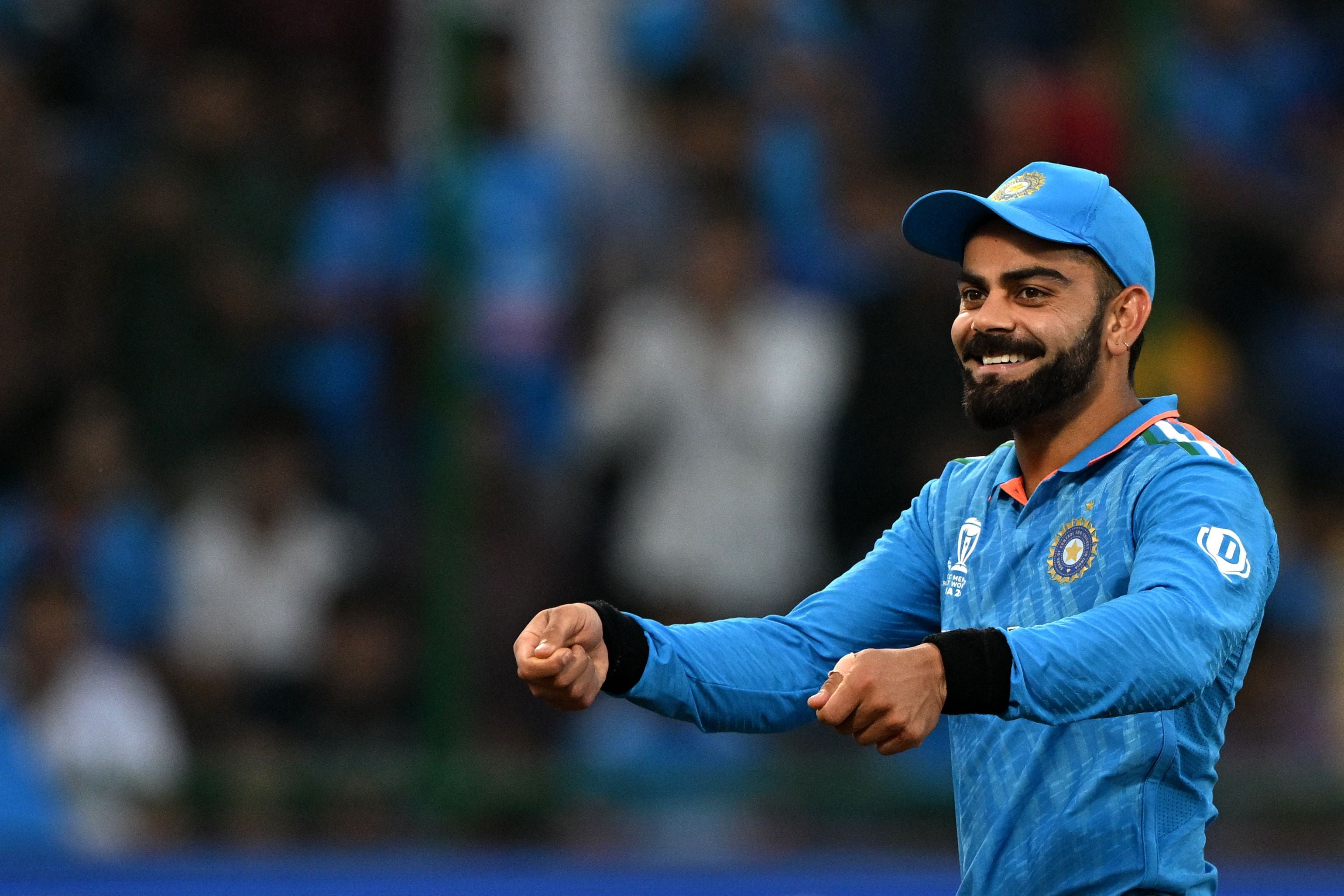 Kohli celebrates as the wickets started to fall