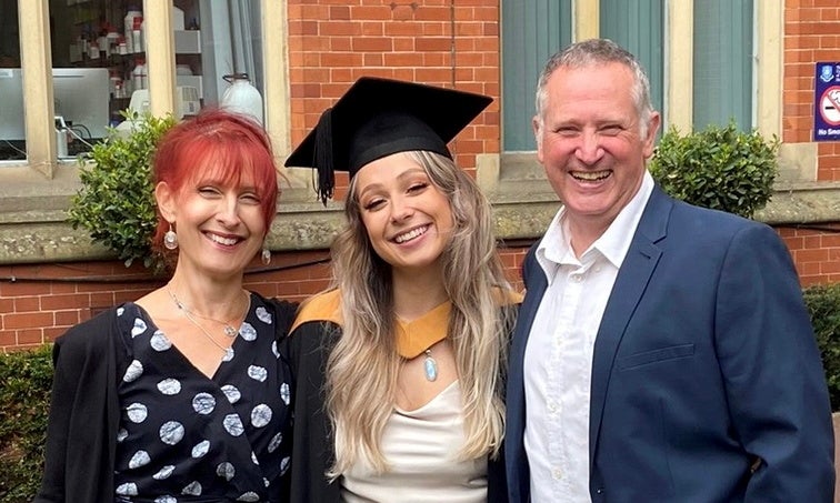 <p>Sorrall (left) and Morgan at Morgan's graduation. </p>