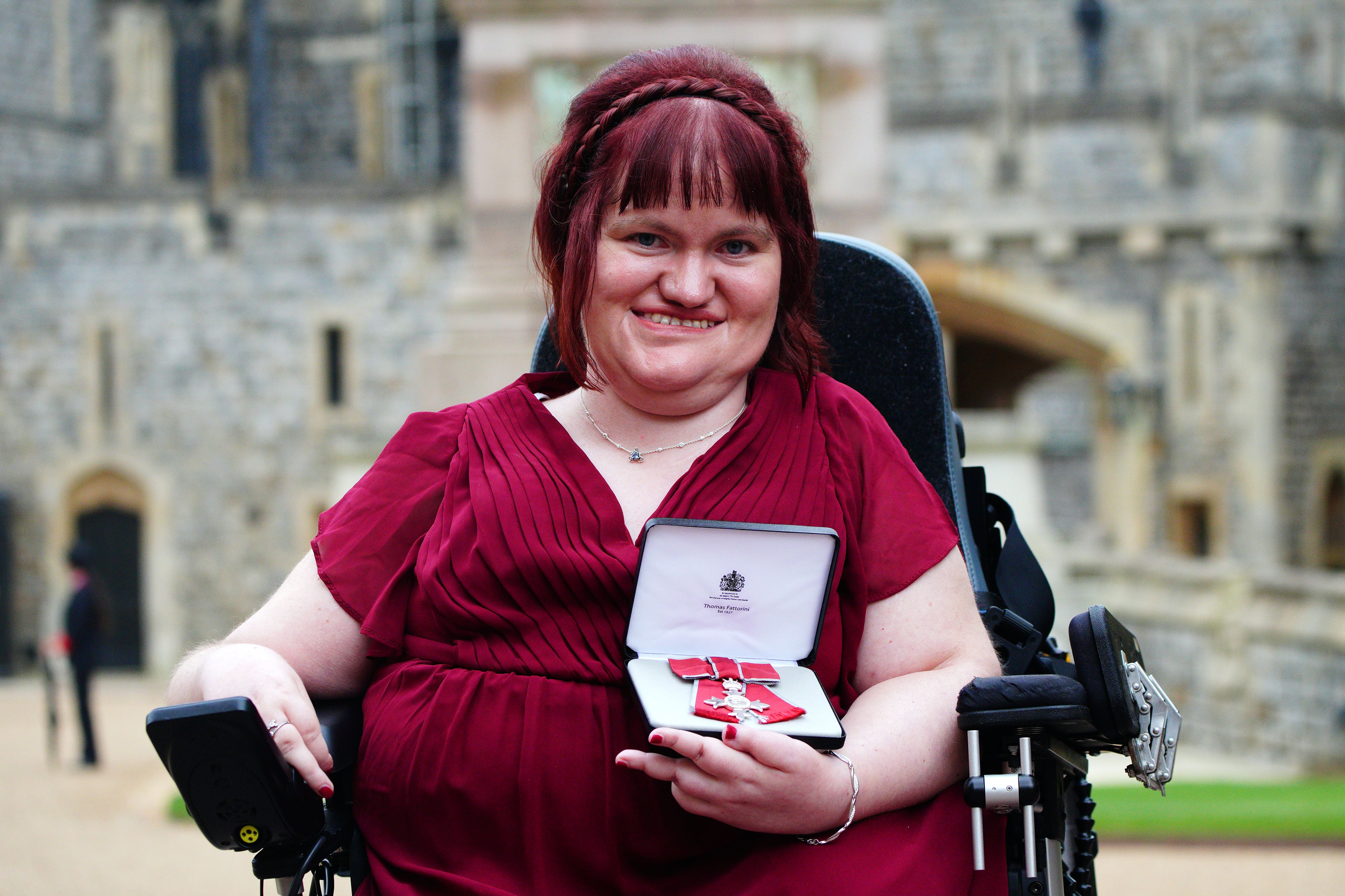 Michaela Hollywood after being made a Member of the Order of the British Empire (Ben Birchall/PA)