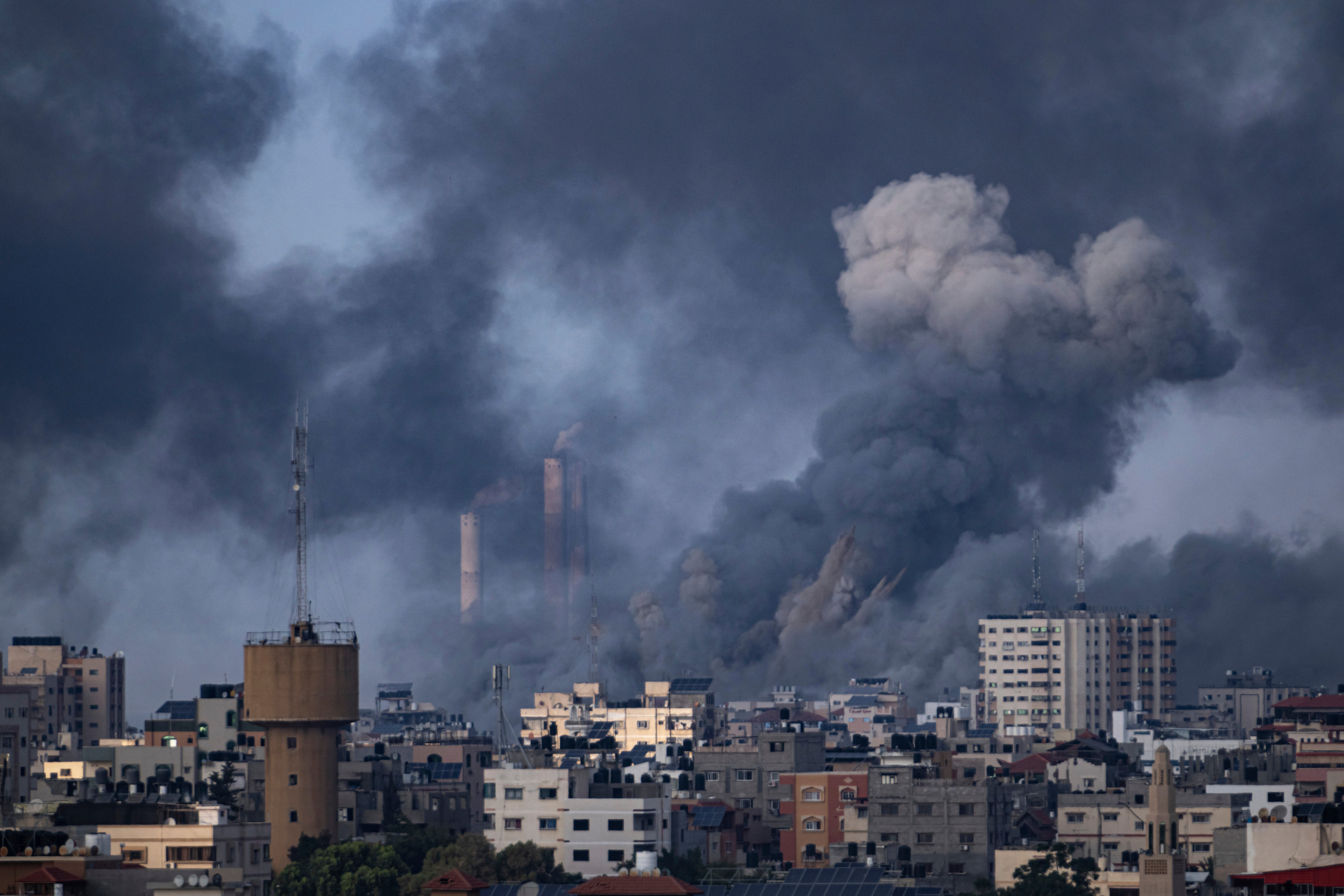 Smoke rises following an Israeli airstrike in Gaza City