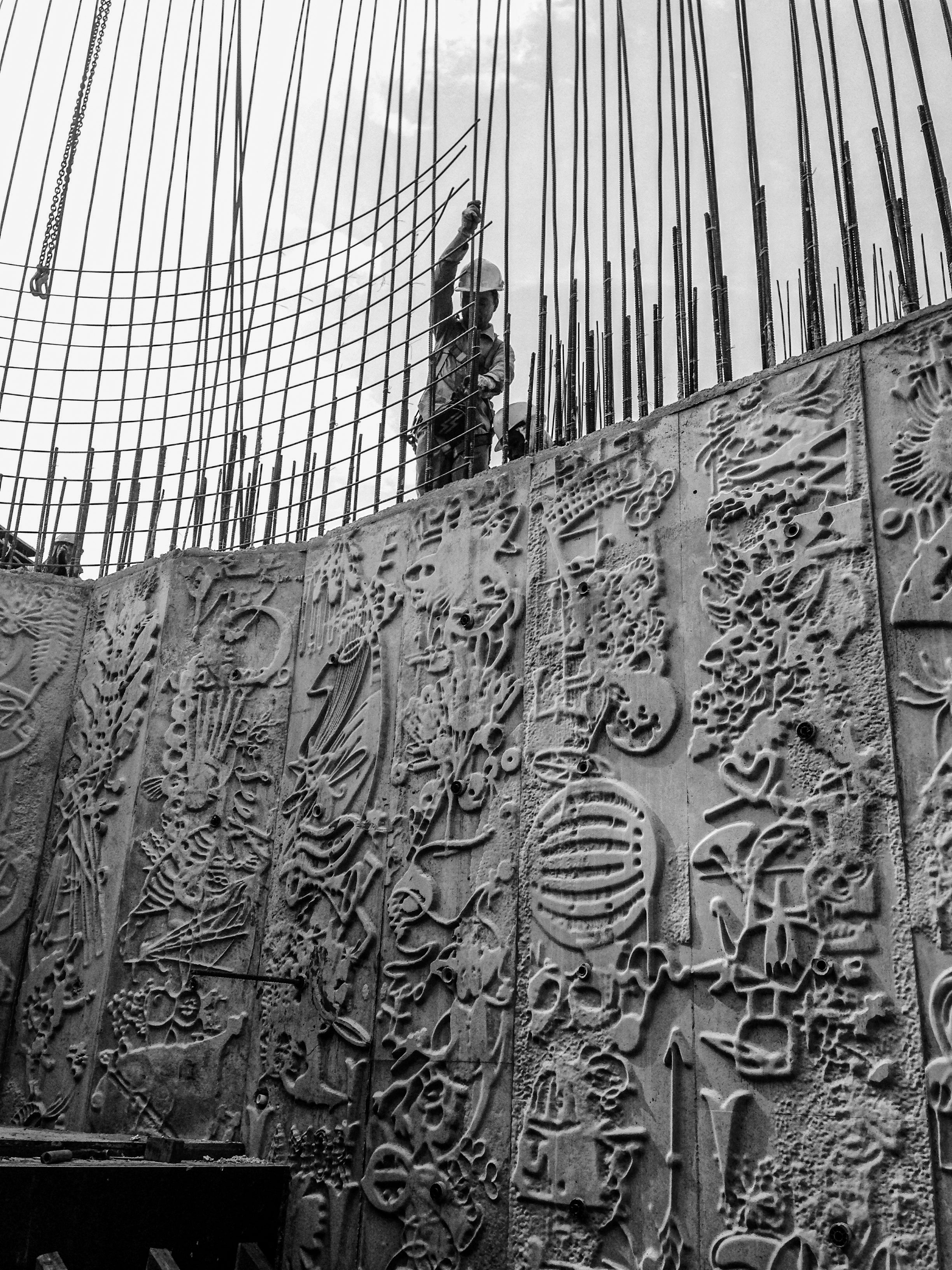 The construction of The Hive at Nanyang Technological University in Singapore