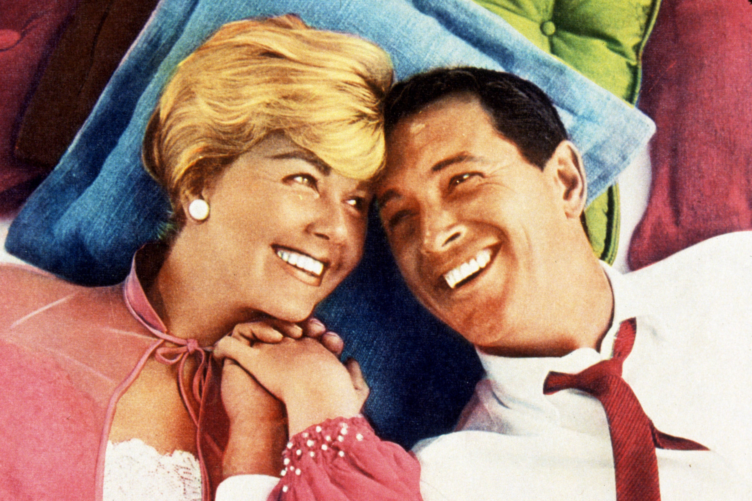 Double act: Hudson with Doris Day in 1959’s ‘Pillow Talk’, his first of three romcoms with ‘America’s Sweetheart’