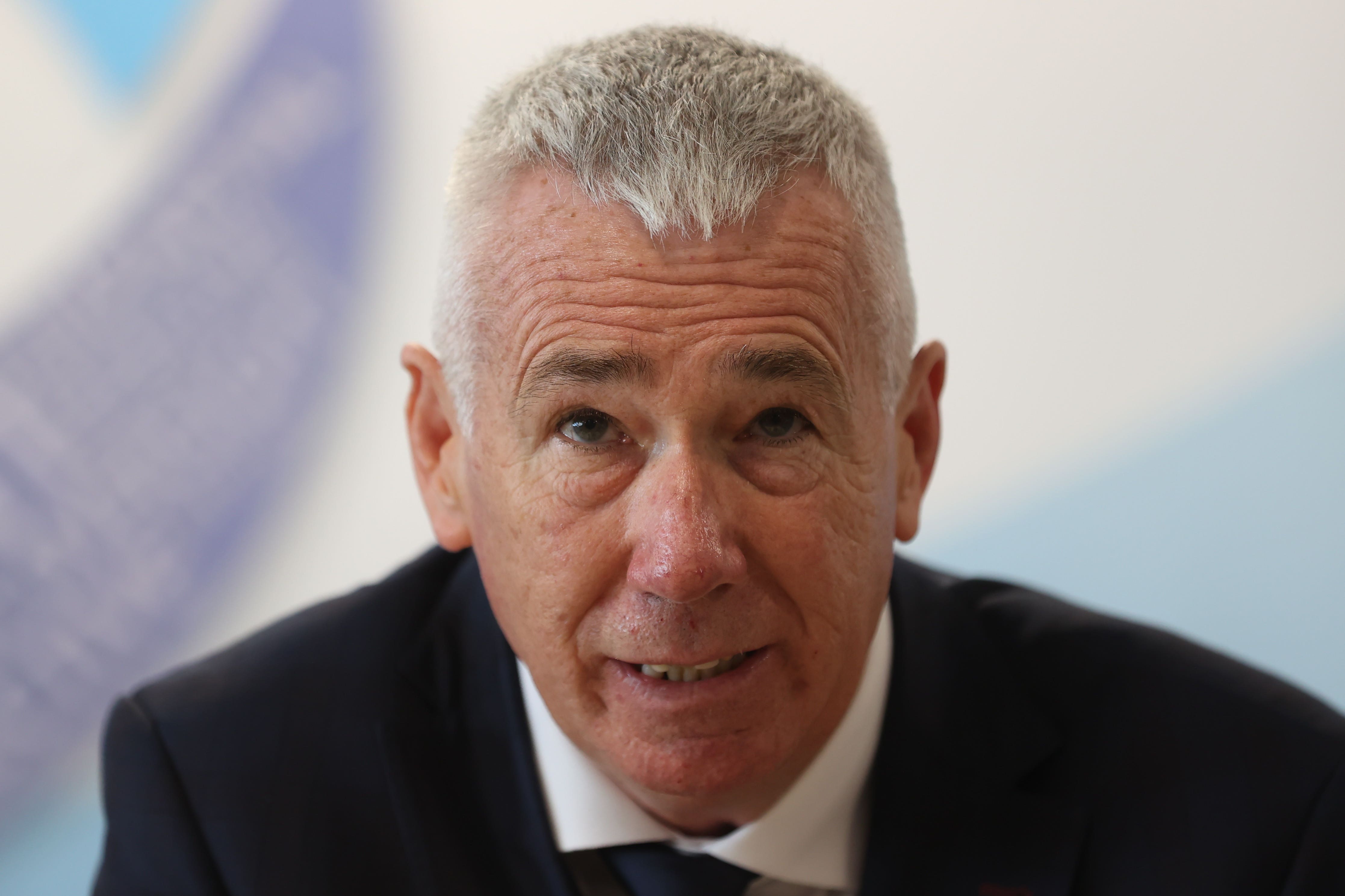 Jon Boutcher announces his appointment as the interim chief constable of the Police Service of Northern Ireland (Liam McBurney/PA)