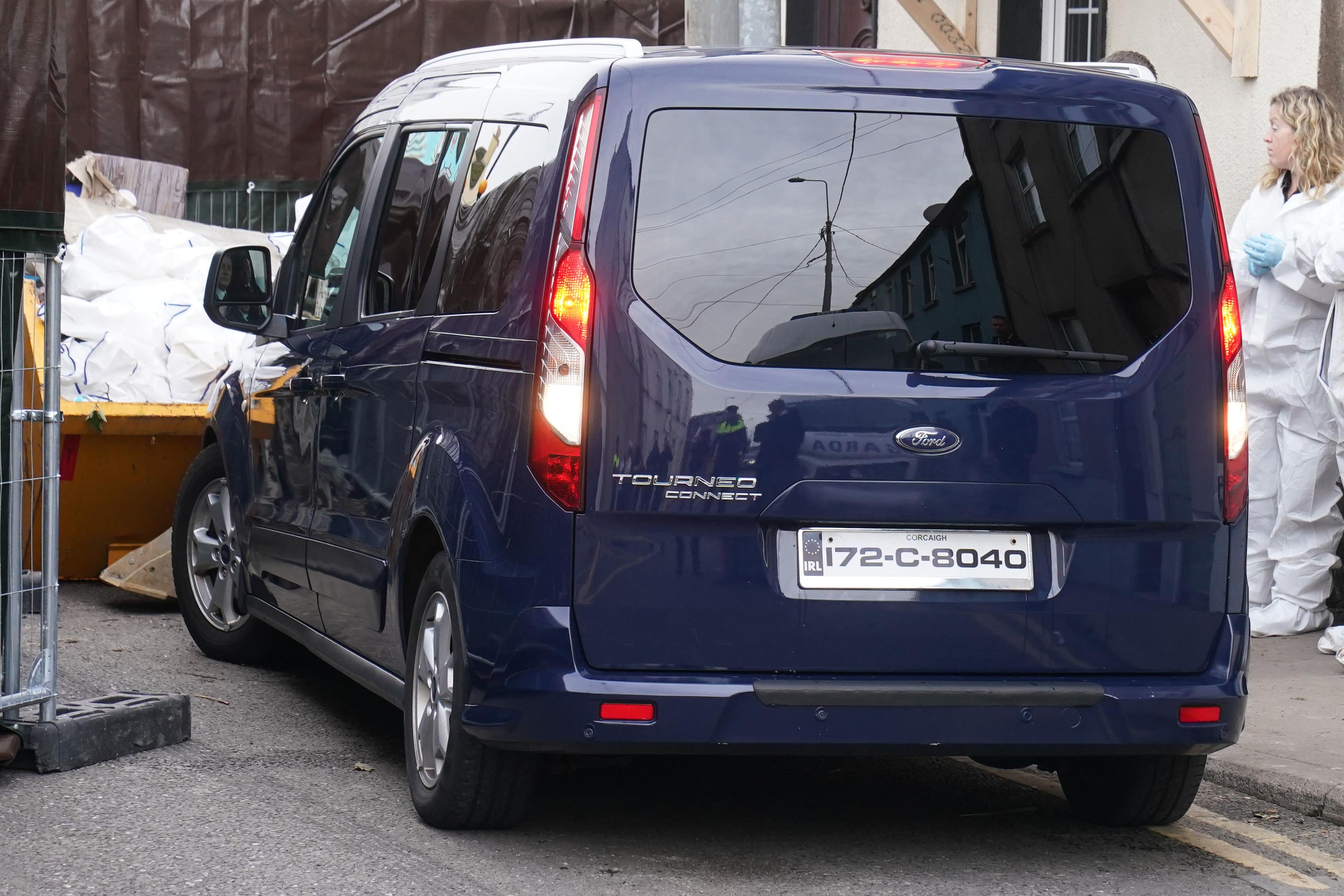 A vehicle leaves the property in Youghal (Brian Lawless/PA)