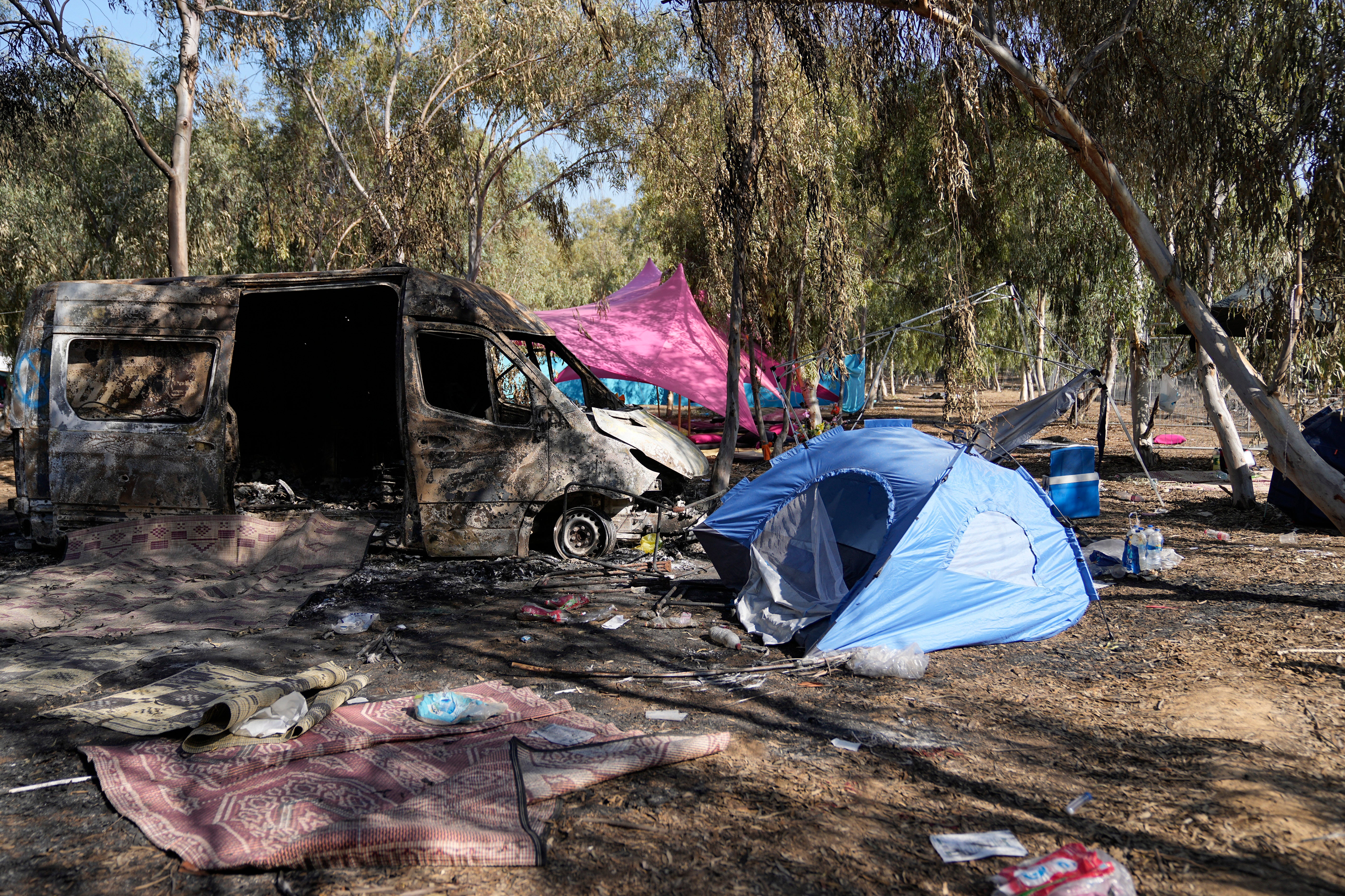 The site of the Novo festival after the attack on Saturday morning