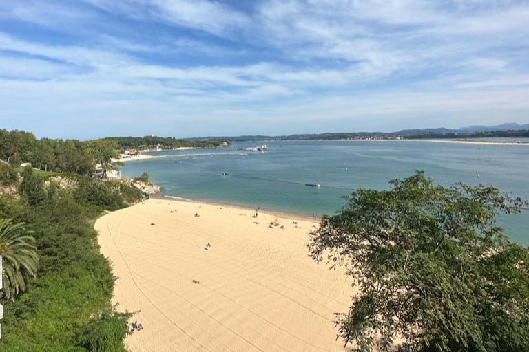 <p>The Spanish beach where this frugal traveller spent much of his holiday </p>