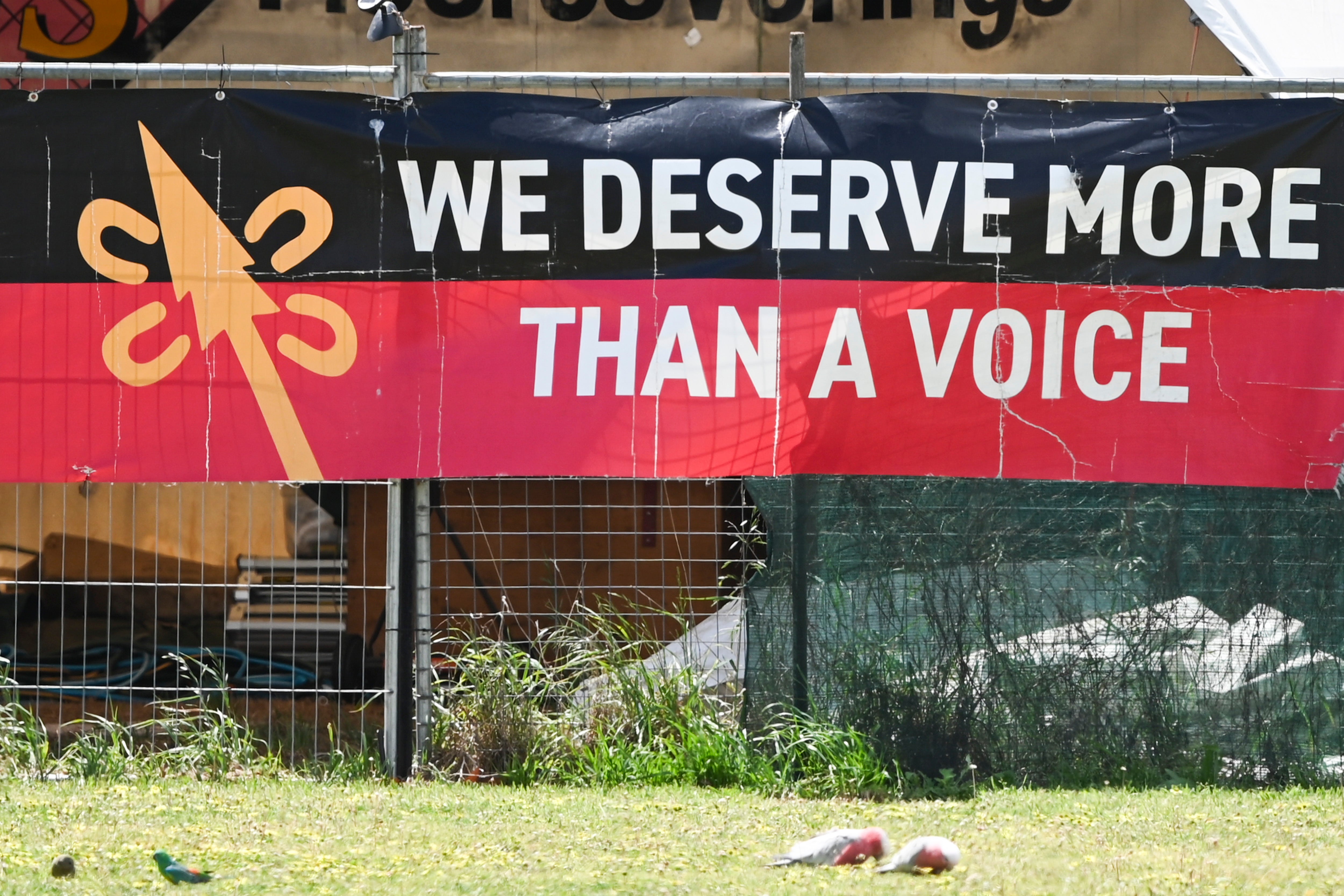 The Aboriginal Tent Embassy was closed with a sign stating they supported the ‘No’ Vote