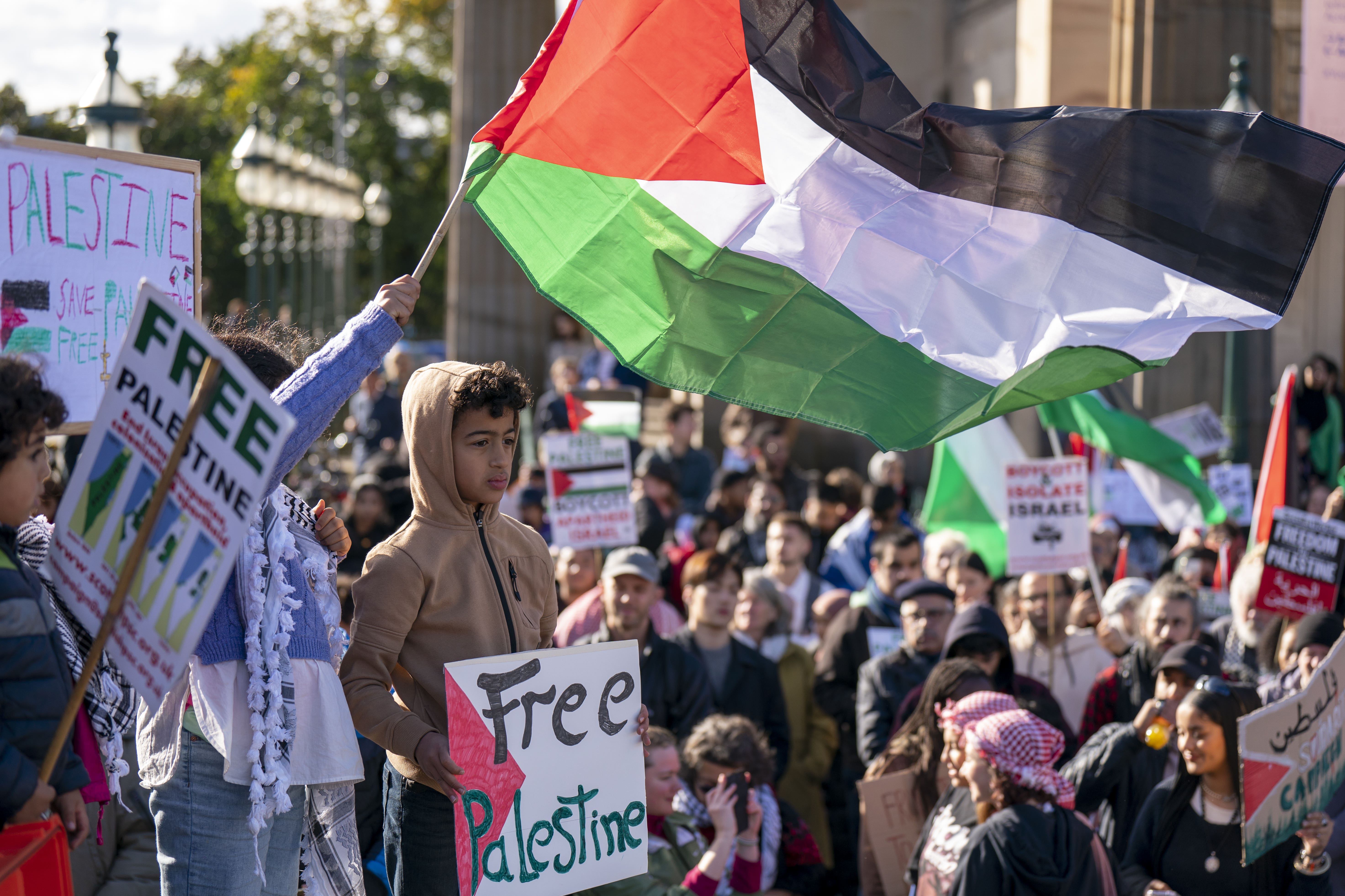 Protesters during a Scottish Palestine Solidarity Campaign demonstration in Edinburgh (Jane Barlow/PA)