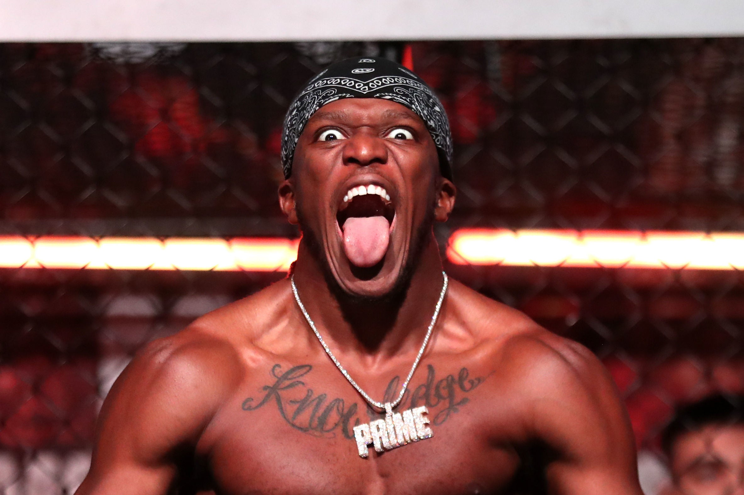 KSI at the weigh-in before his fight with Tommy Fury