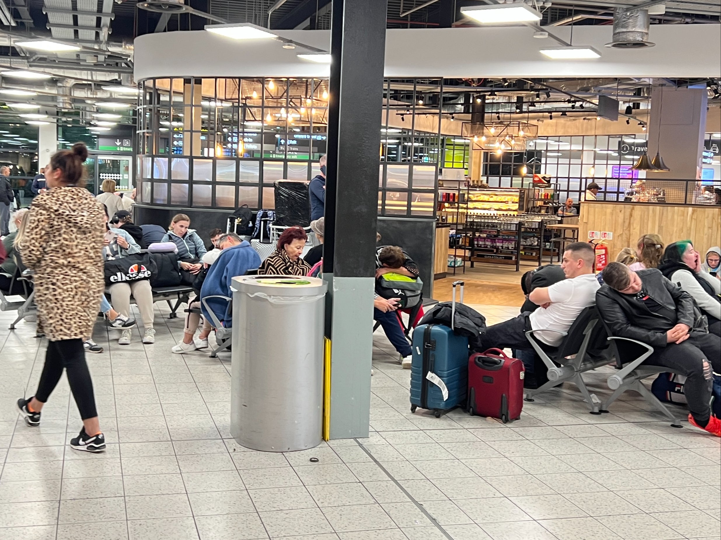 Going places? Luton airport terminal at dawn on Wednesday