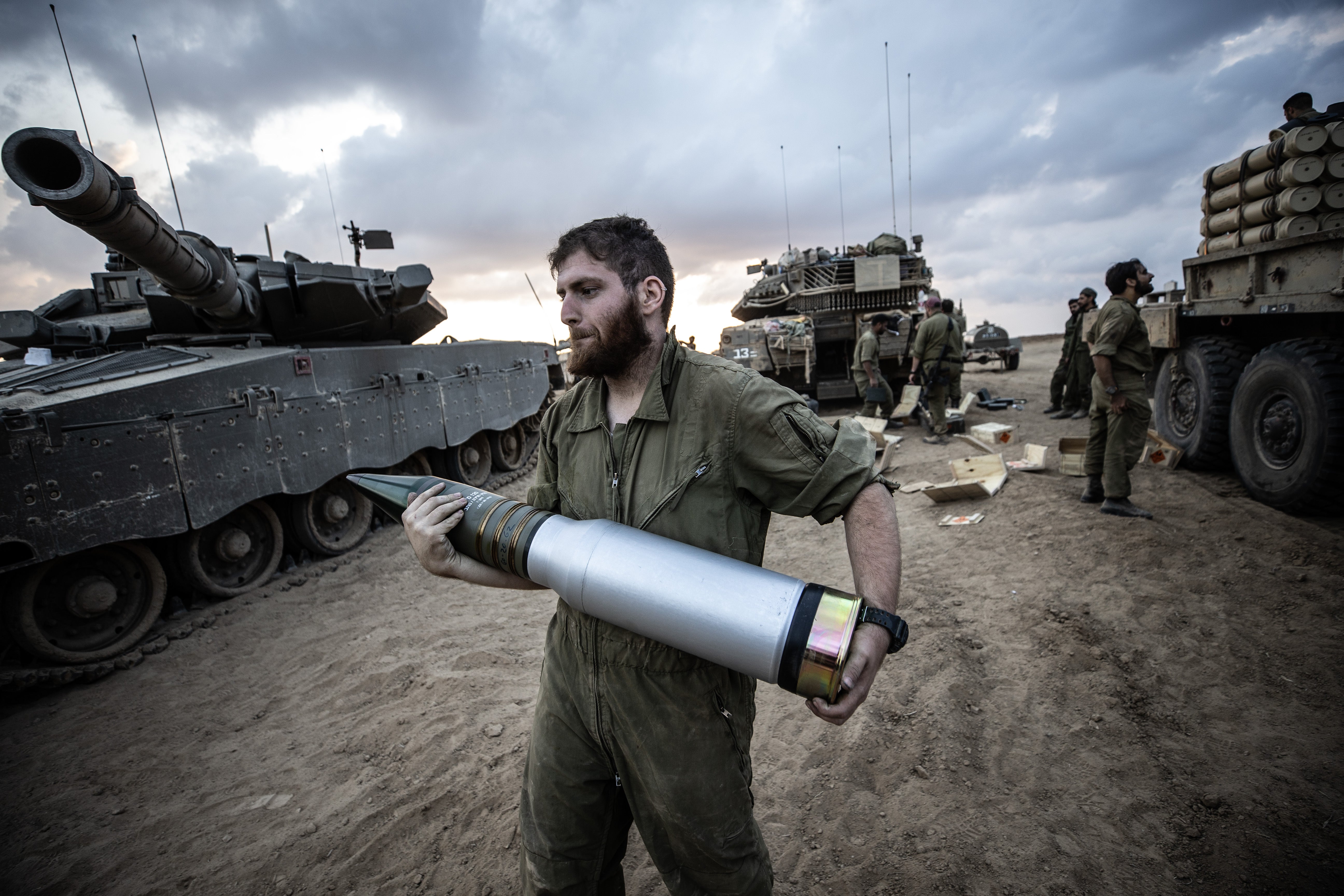 The Israeli military prepares for the ground attack at Bar’am kibbutz on Saturday