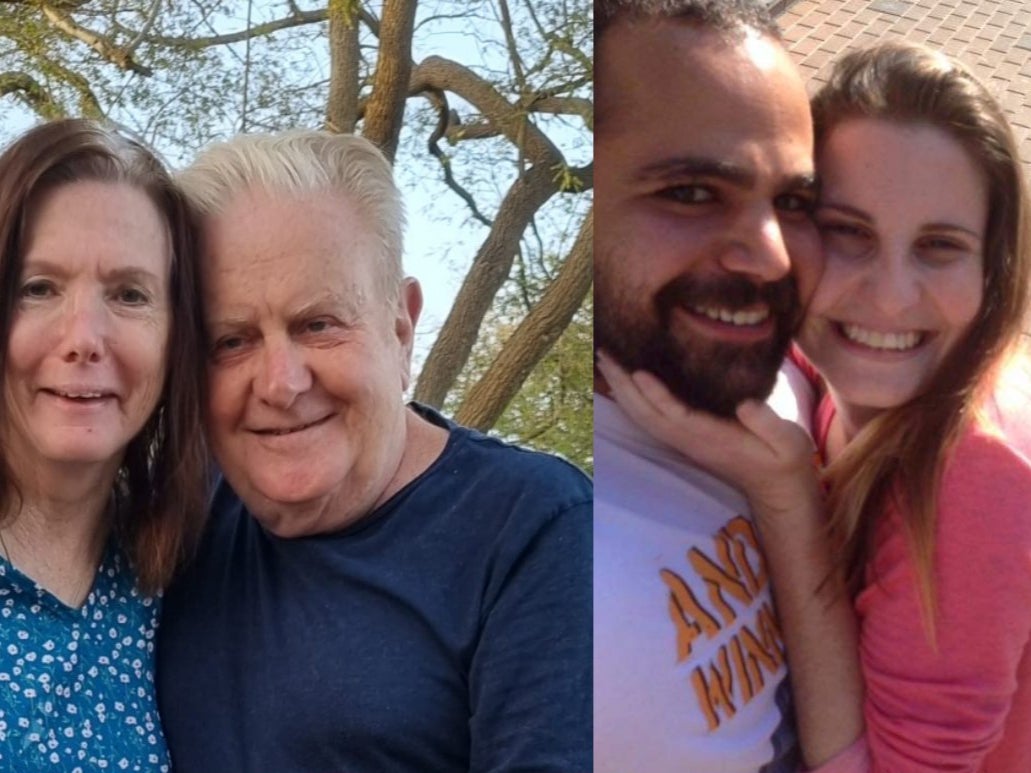 (L-R) Parents Yosi and Margit Silberman alongside Yifat’s aunt Shiri Silberman-Bibas, 30, Shiri’s 37-year-old husband Yarden are also missing.