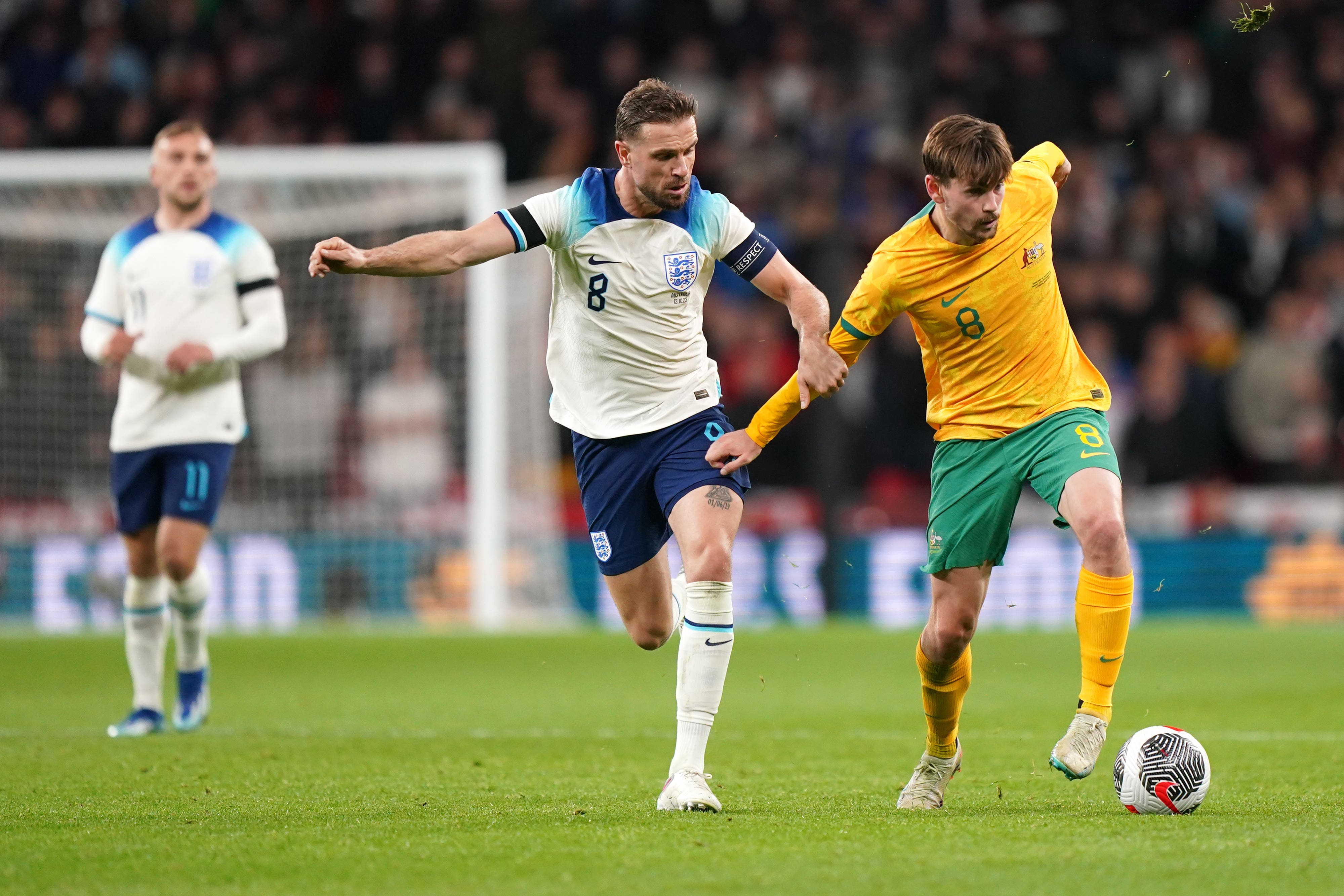 England’s Jordan Henderson was booed by fans at Wembley on Friday (Zac Goodwin/PA)