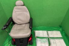 Hong Kong airport authorities stop motorised wheelchair with 11kg of cocaine hidden in cushions
