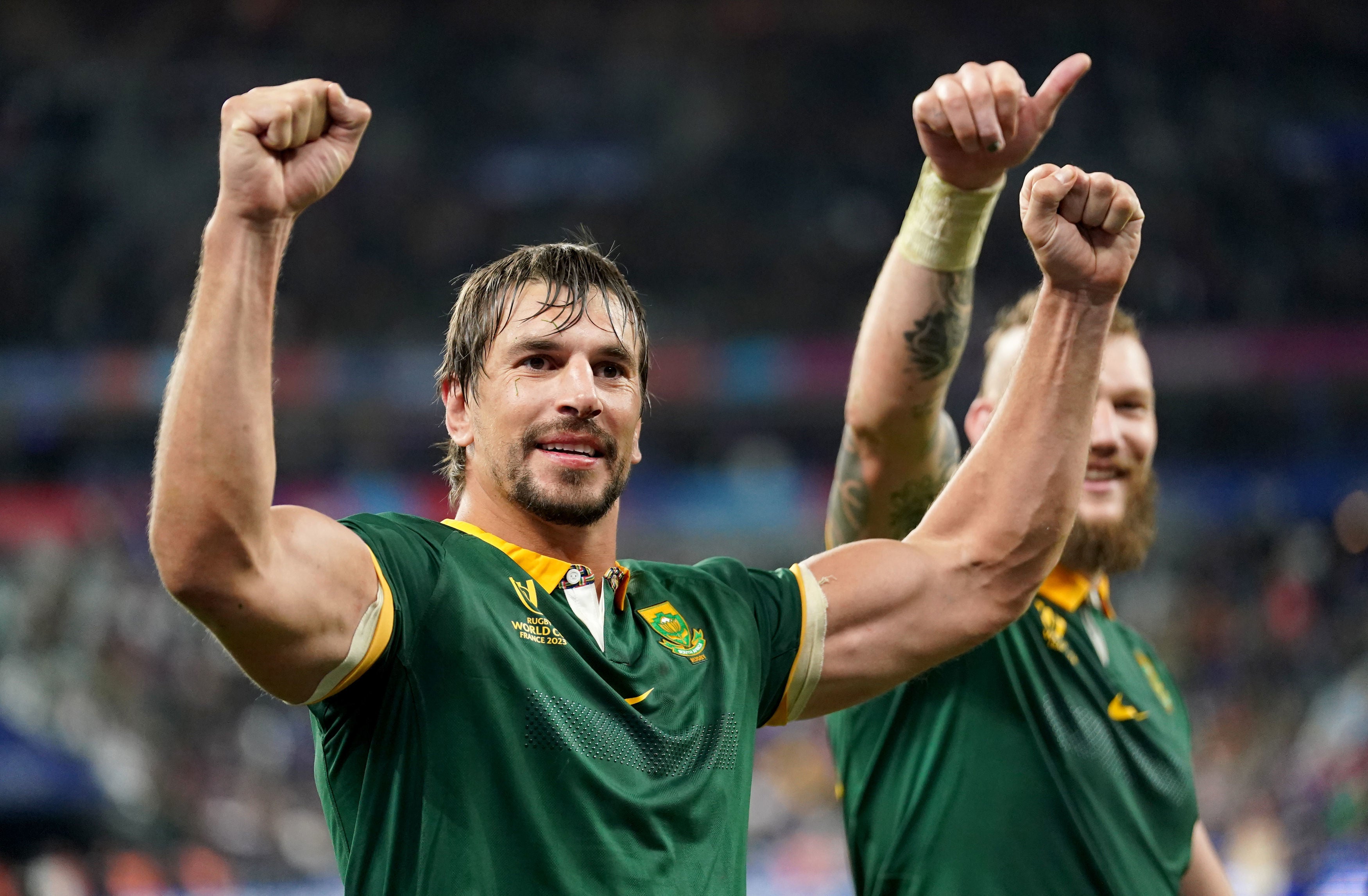 South Africa's Eben Etzebeth celebrates